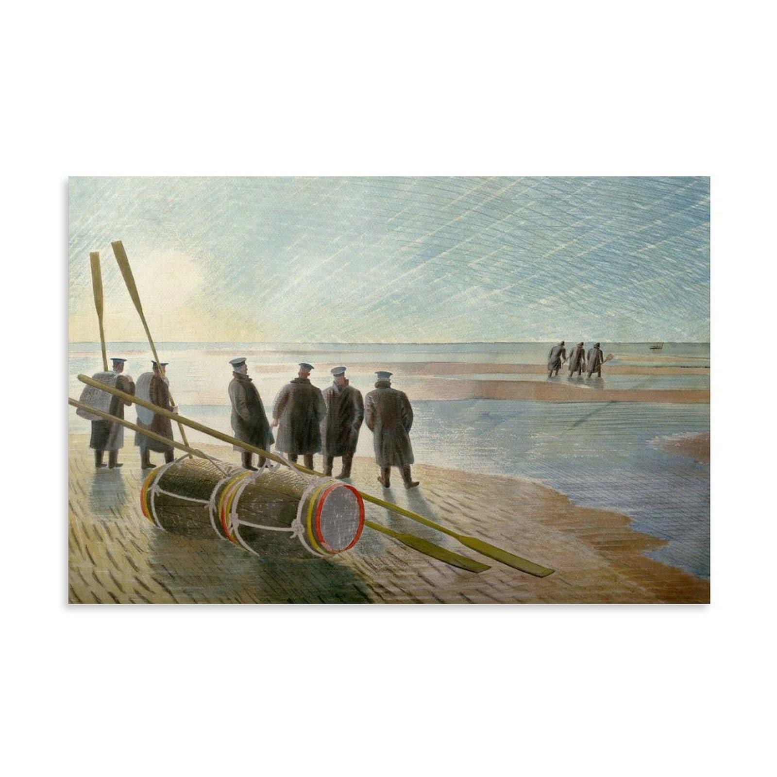 Xuxuecc Unframe Eric Ravilious Wall Art Prints Paintings Poster Dangerous Work At Low Tide Wall Art Painting Canvas Gift Living Room Prints Bedroom Decor Artworks 16X24inch(40X60cm)