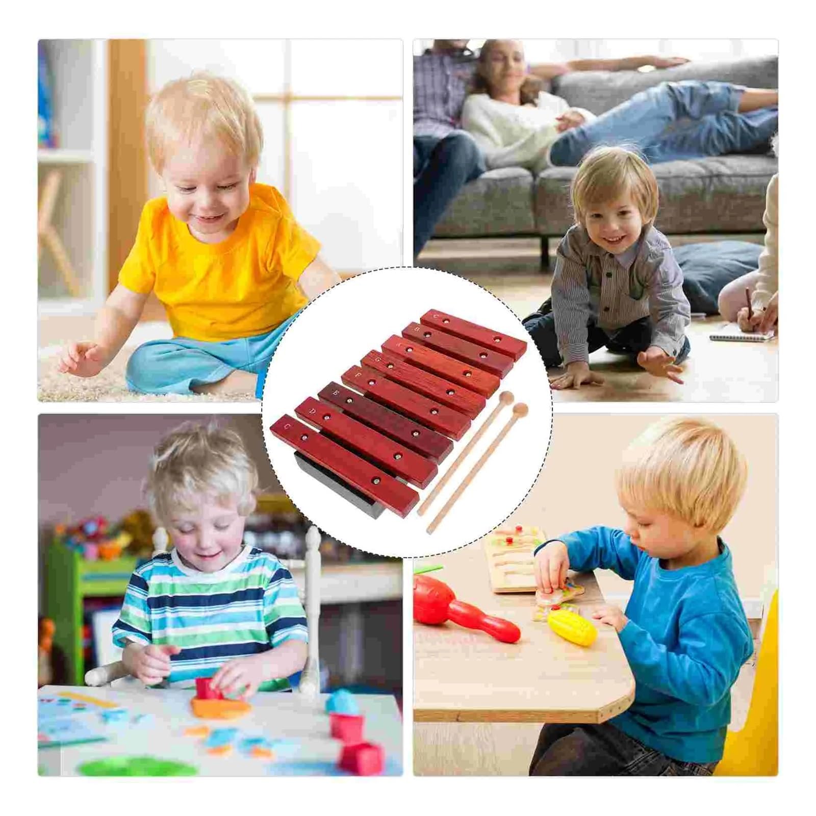 Eight Note Wooden Xylophone | Strumento musicale 8 note I suoni di percussioni creano melodie