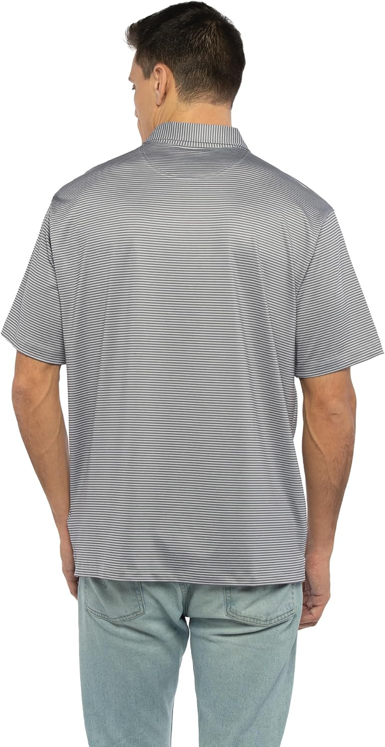 Vantage Apparel メンズ カレッジ モイスチャーウィッキング プレミアム ストレッチ フィット ストライプ ポロ