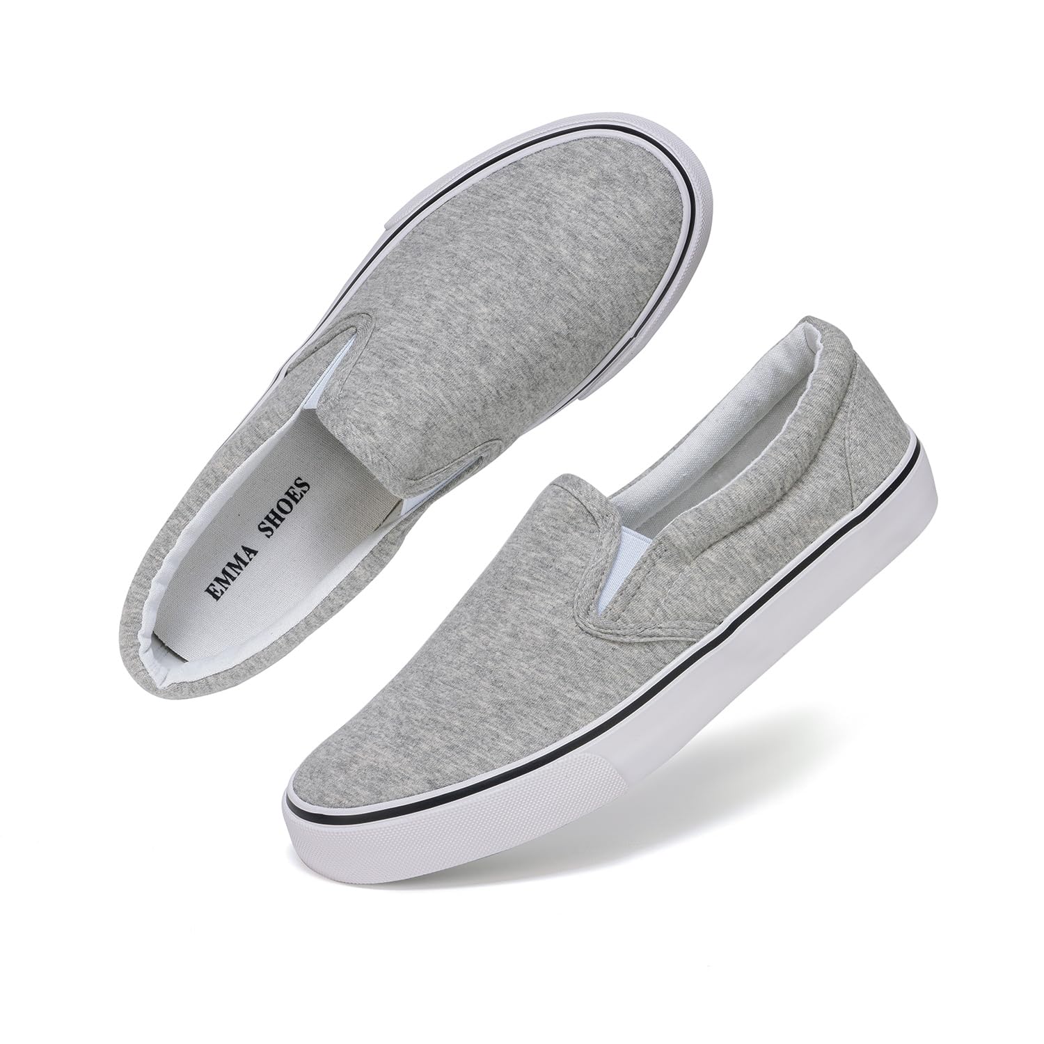 Emma ShoesLow-Top Slip Ons Women's Fashion Sneakers Casual Canvas Sneakers for Women Comfortable Flats Breathable Padded Insole Slip on Sneakers Women Low Slip on Shoes