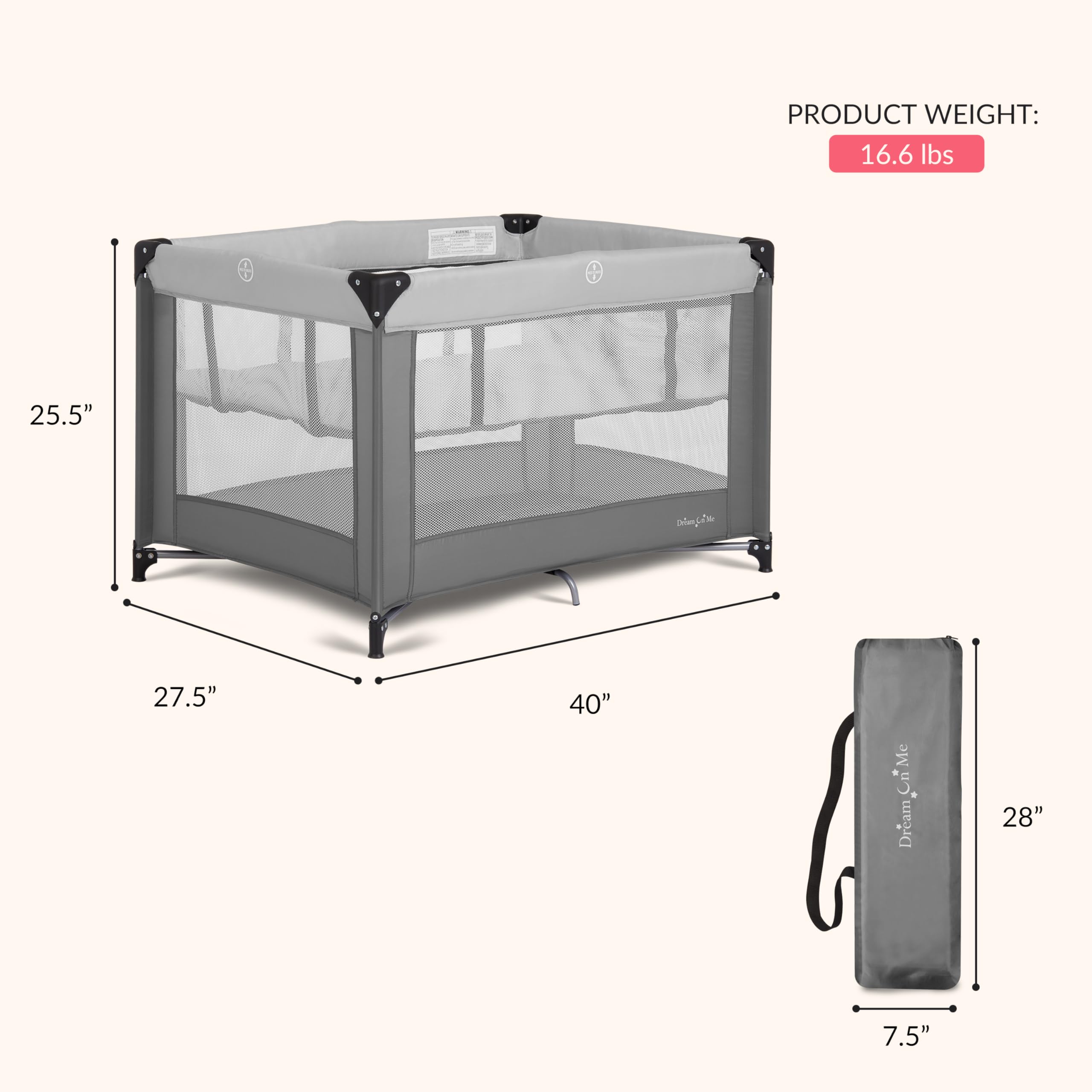 Amazon.com : Dream On Me Zazzy Portable Playard with Bassinet
