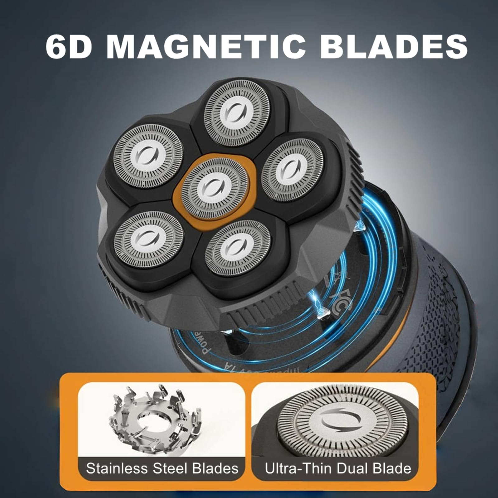 Cabezales de repuesto magnéticos de 6 cuchillas para muchas maquinillas de afeitar eléctricas magnéticas 6D, cabezal de hoja magnético 6D de nuevo diseño, compatible con afeitadoras de cabeza para 2