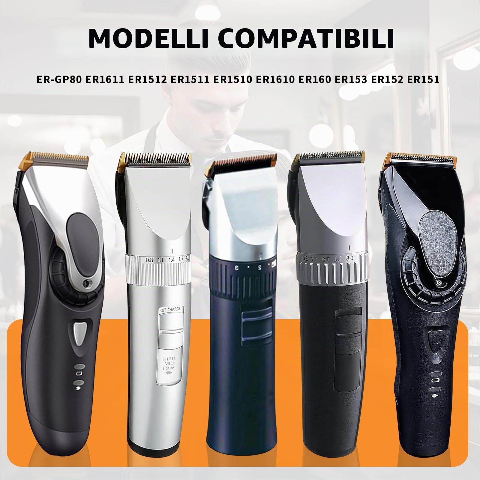 Coltello di ricambio per tosacapelli, compatibile Panasonic WER9902, ER-GP80, ER1611 e altri modelli (confezione da 1)
