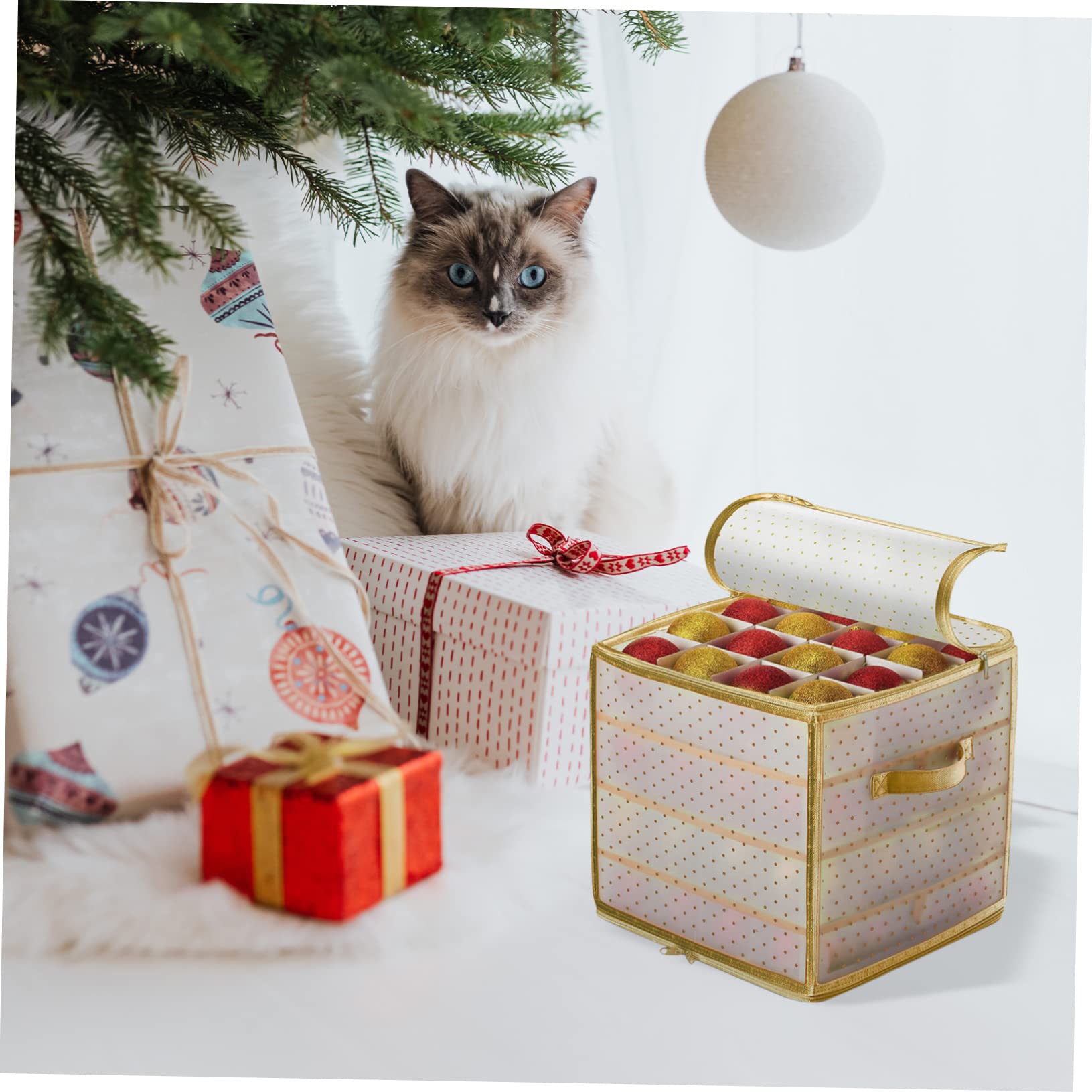LABRIMP Weihnachtskugel Aufbewahrungsbox 75 Fächer Kunststoff Staubschutz Aufbewahrungstasche Für Weihnachtsdekoration Zuhause Und Party