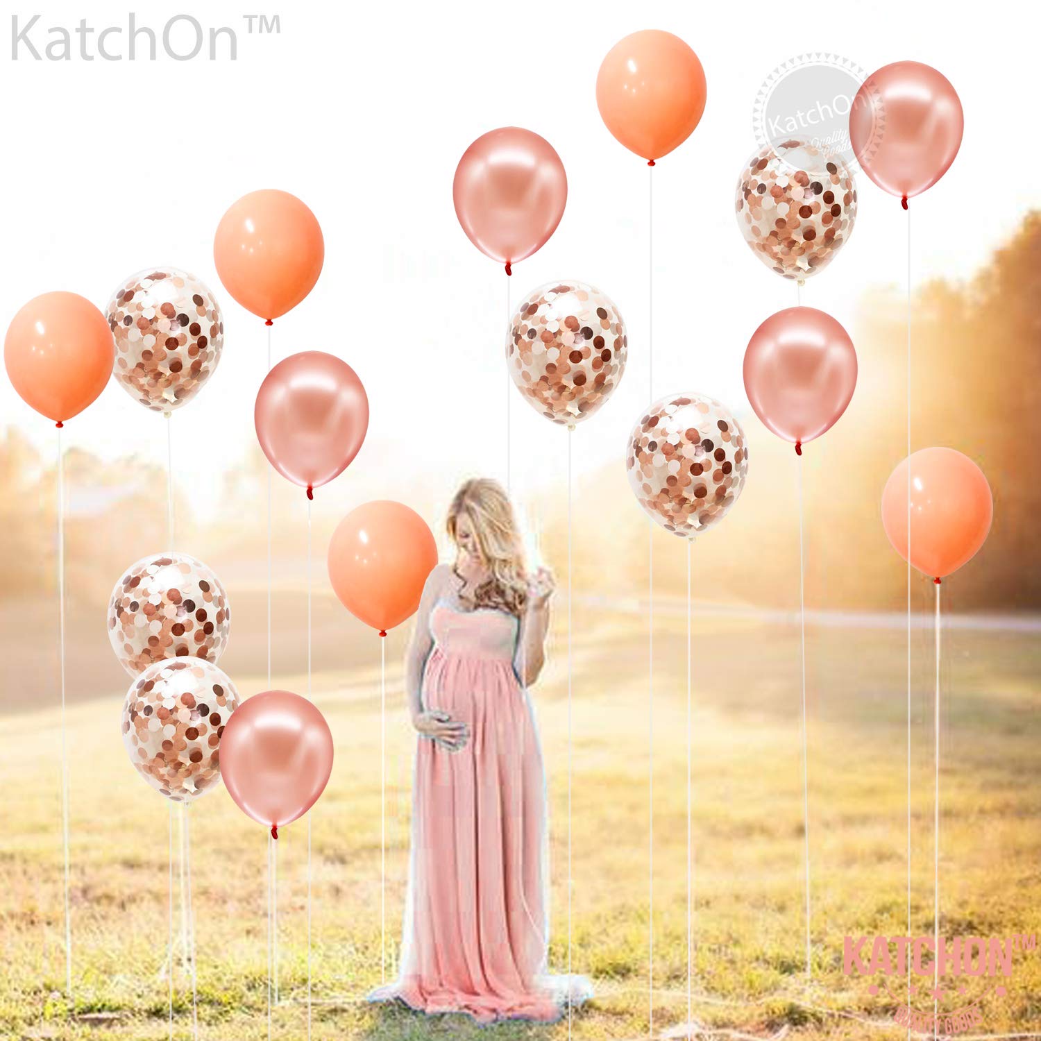 Big 30 Pieces Rose Gold Balloons 12 Inch Rose Gold Balloon Garland