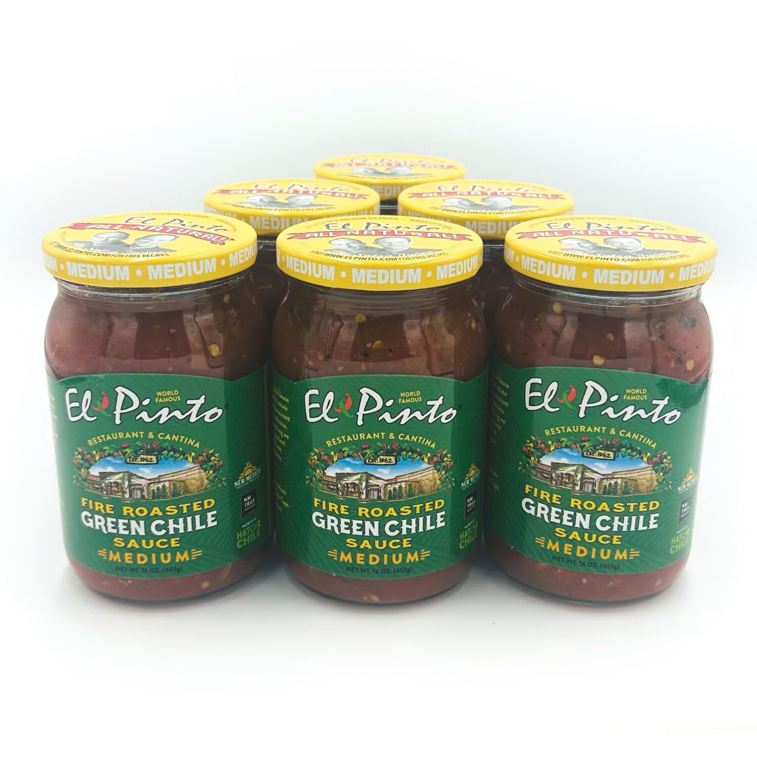 El Pinto Green Chile Sauce, Medium, 16 Ounce (Pack of 6)