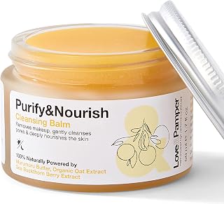 100% PLANT POWERED - Daily Cleansing Balm - Natural Hydrating Makeup Remover with Vitamin E, Deeply Cleanses, Calms Redness & Removes Makeup & Impurities - Ultra Nourishing Treatment Balm