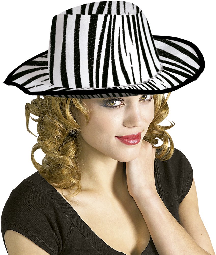 Rubies - Sombrero de cowboy cebra, para adultos, talla única, color blanco (S5286)