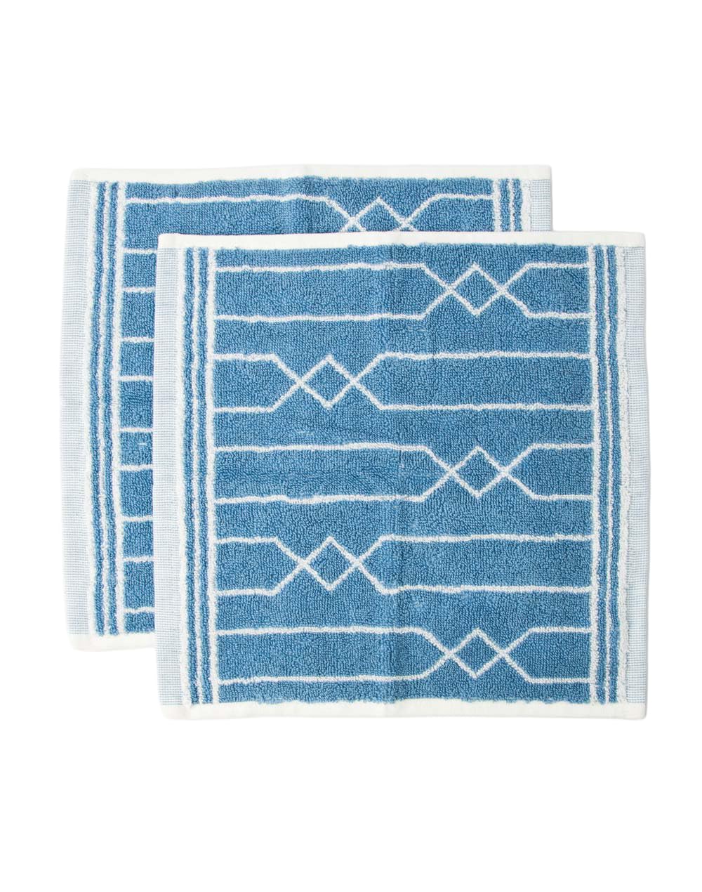 Fabindia Blue Woven Cotton Towel | Set of 2-image-5