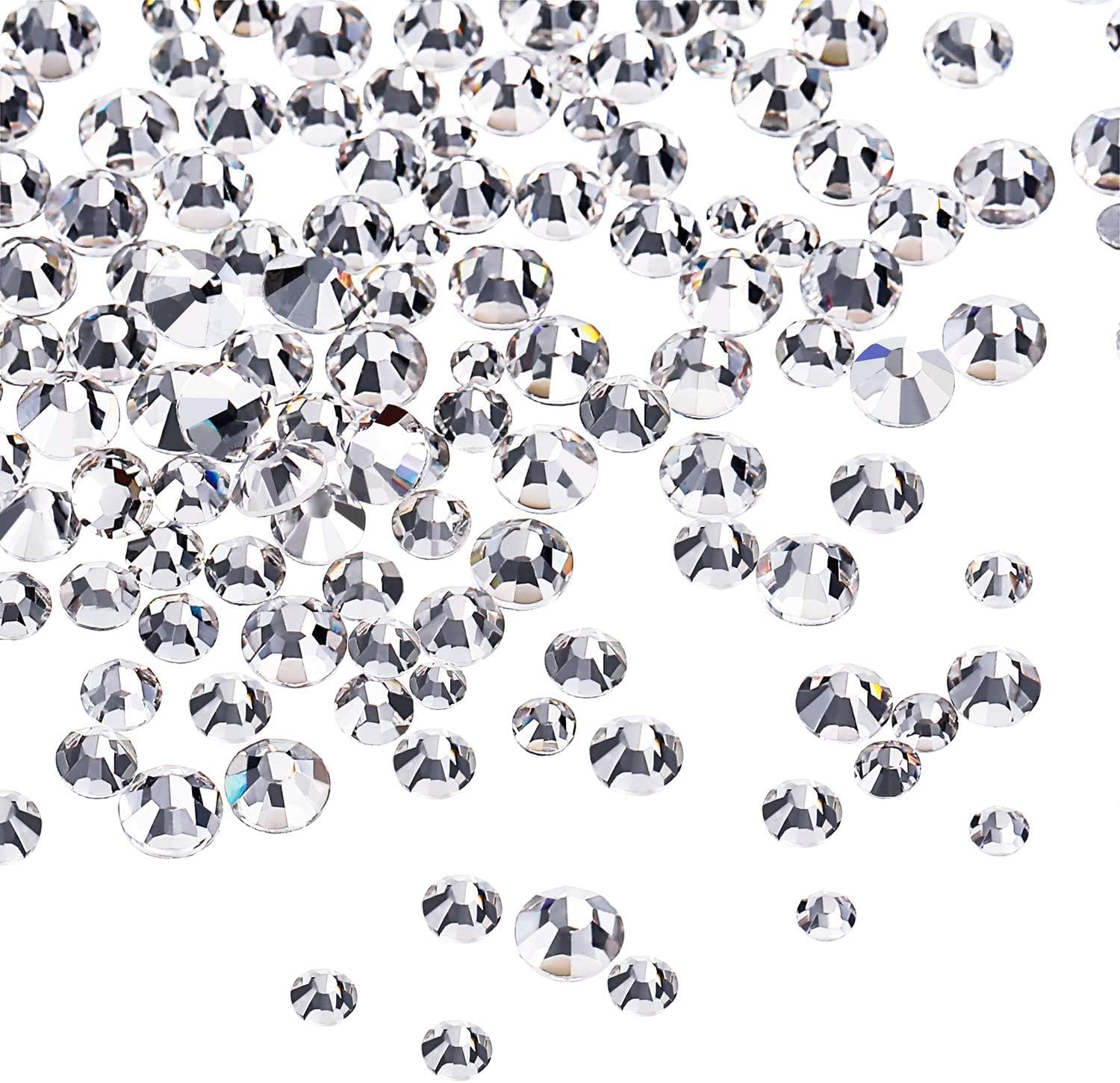 Onwon 1440 Pieces SS12 / 3.1mm Clear Crystal Flat Back Brilliant Round Rhinestones Glass Stones Glitter Gems Transparent Faux Diamond (Clear)