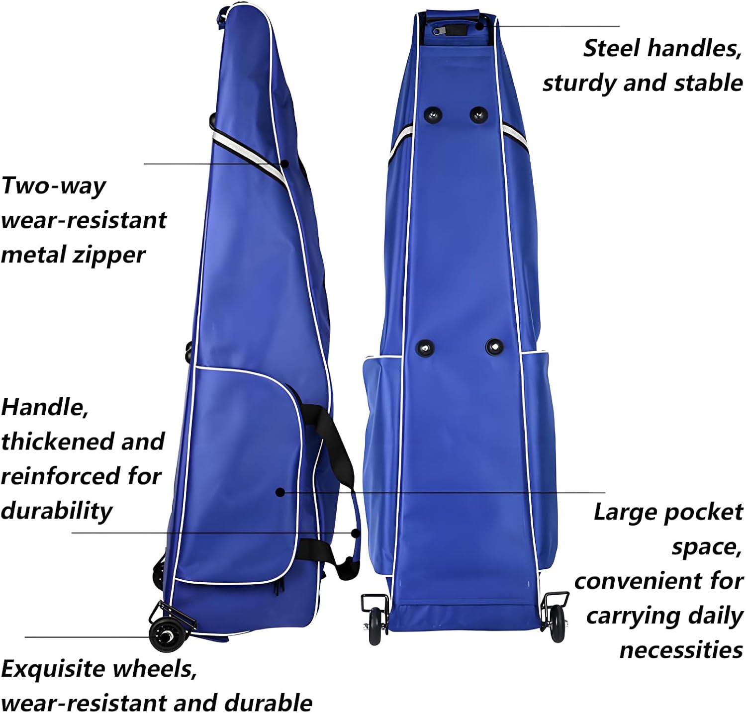 Fencing Bag with Wheels, Pull Rod Sword Bag for Foil, Epee, Saber and Mask, Waterproof Oxford Cloth, Portable Sword Pouch