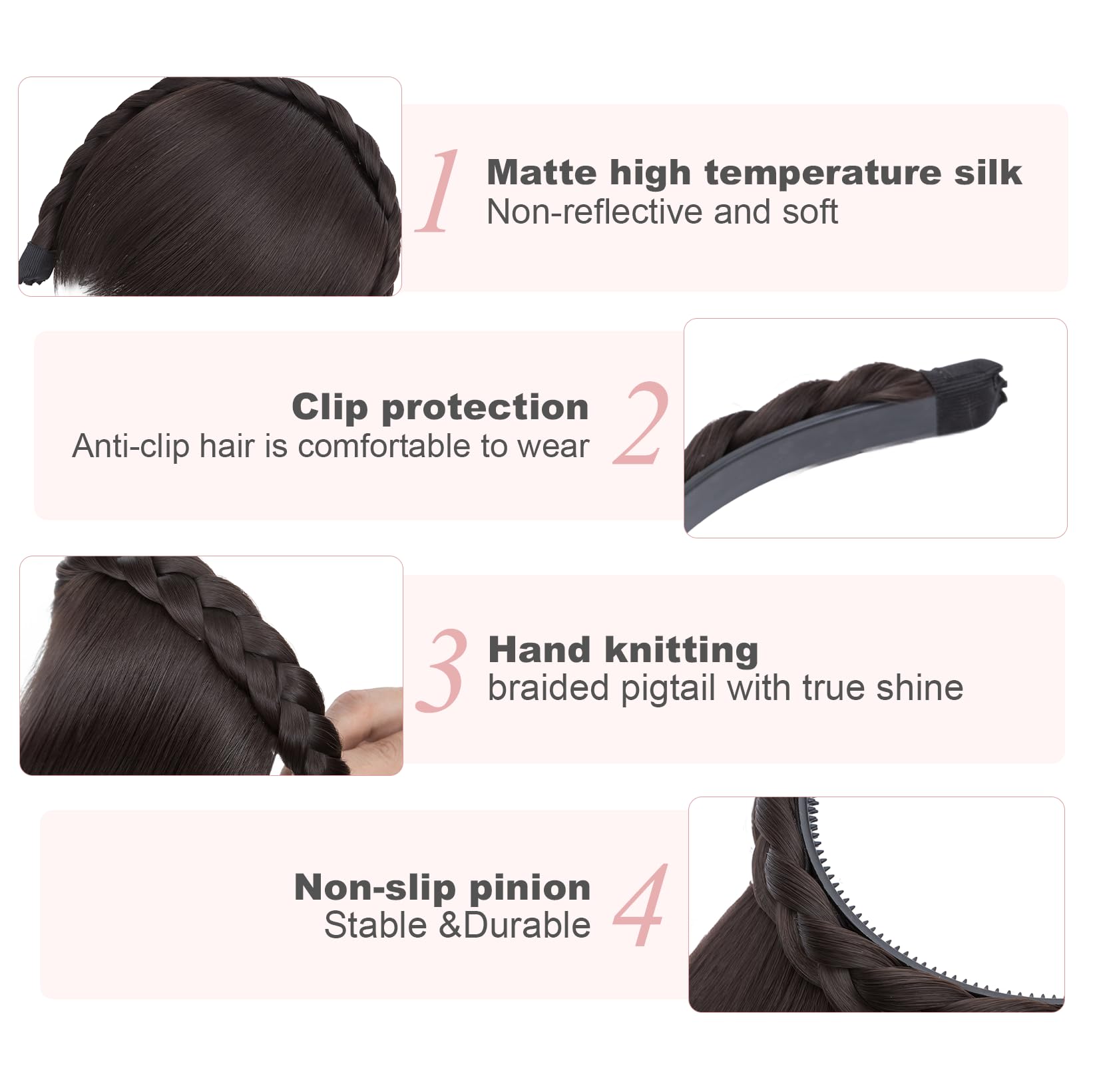 S-noilite Headband with Bangs, Front Hair Bangs Wigs Headband - Image 3
