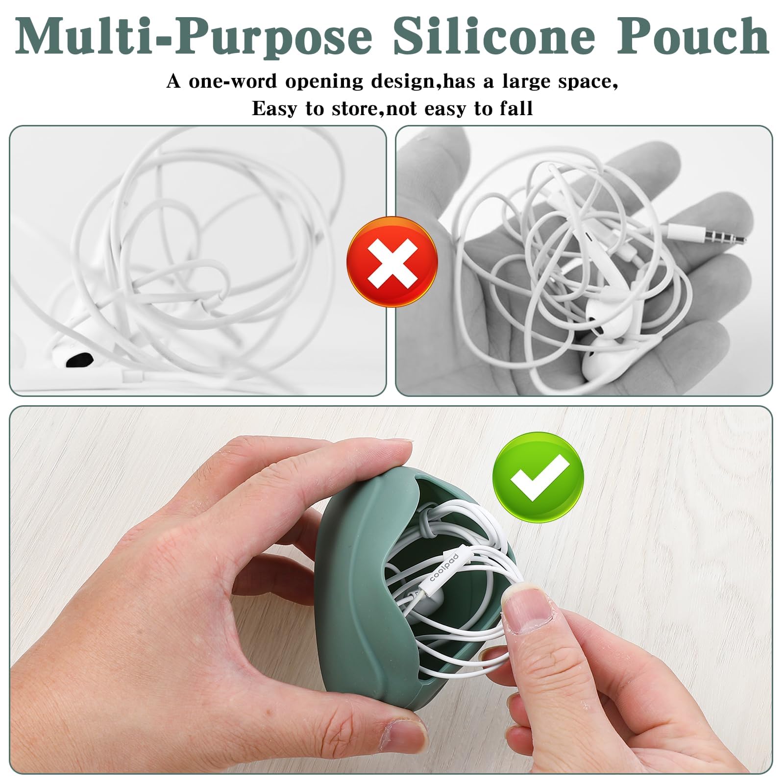 SHINEOFI 5pièces Pochette Pour Écouteurs Et Câble USB Pochette De Rangement Et Portable De Capacité Pour Chargeur Et Accessoires Et Pratique Pour Voyages Et Quotidien