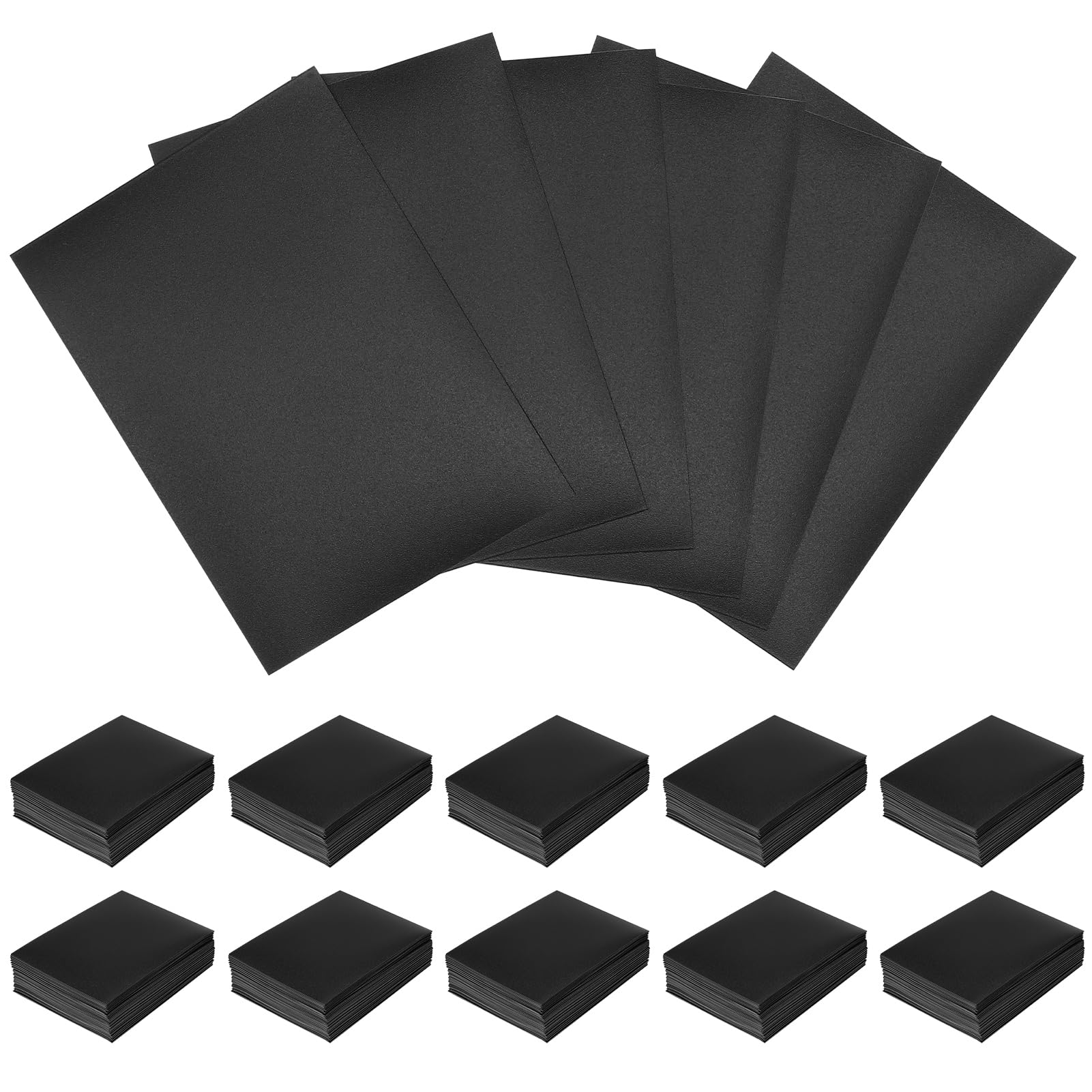 ViEinkaufen 500 Pcs Soft Card Sleeves,66 x 91 mm Standard Size Sleeves for Trading Cards,MTG,TCG,Sports Card,Game Cards(Black)