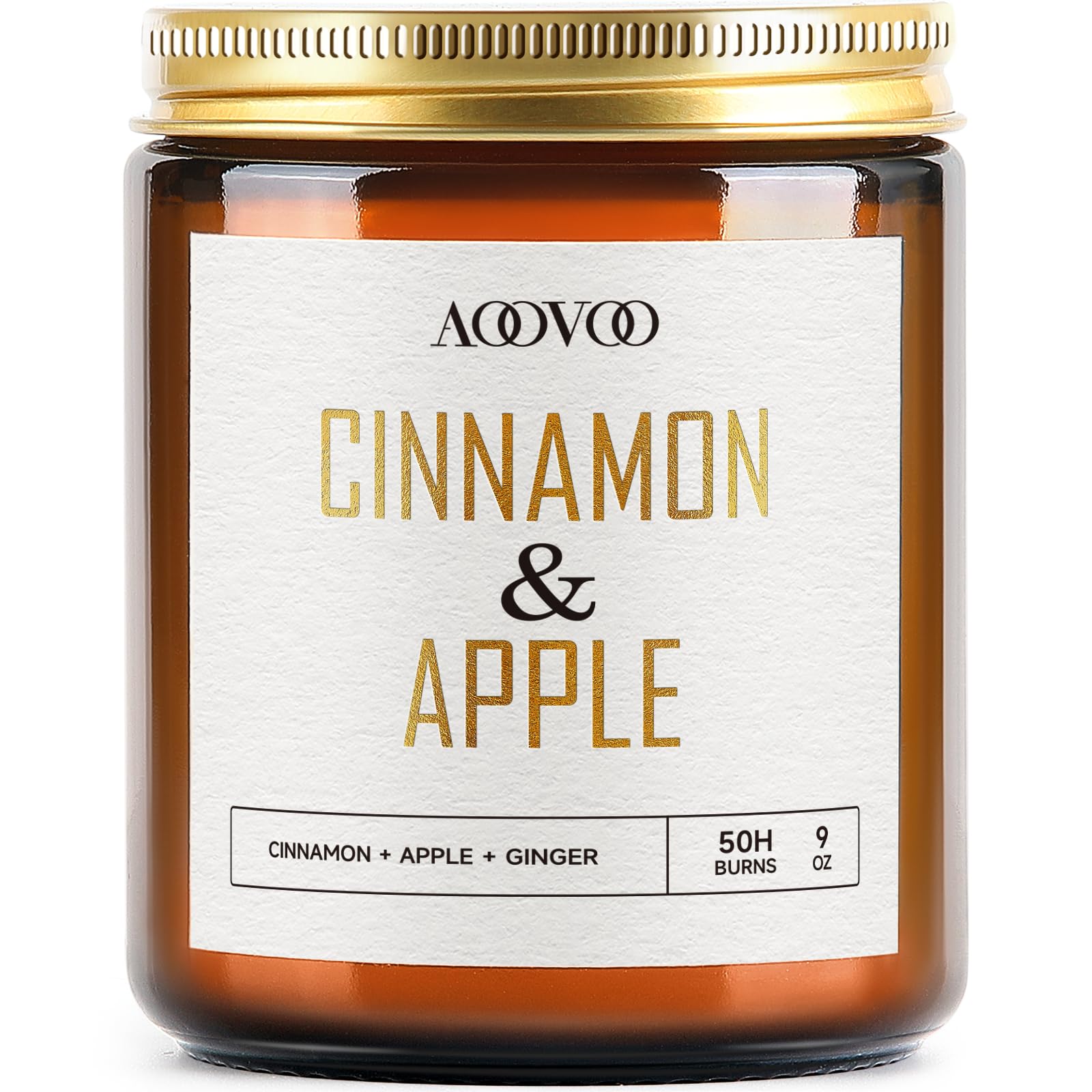 AOOVOO Apple Cinnamon Candle - 9 oz Scented Candles, Aromatherapy Candle, Soy Candle for Home Scented