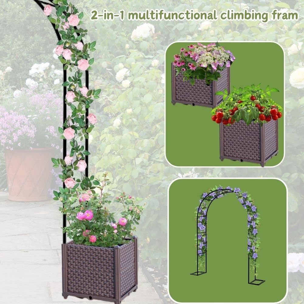 Metalowa pergola, łuk ślubny, stojak na tło, pnącze, roślina do ogrodu kwiatowego, kratka (120x240 cm)