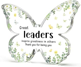 Boss Christmas Gifts, Boss Lady Gifts for Women, 5x3.8x0.5 Inch Butterfly Acrylic Plaque Decor, Birthday Retirement Leaving Going Away Boss Day Christmas Gift for Female Boss Leaders Manager