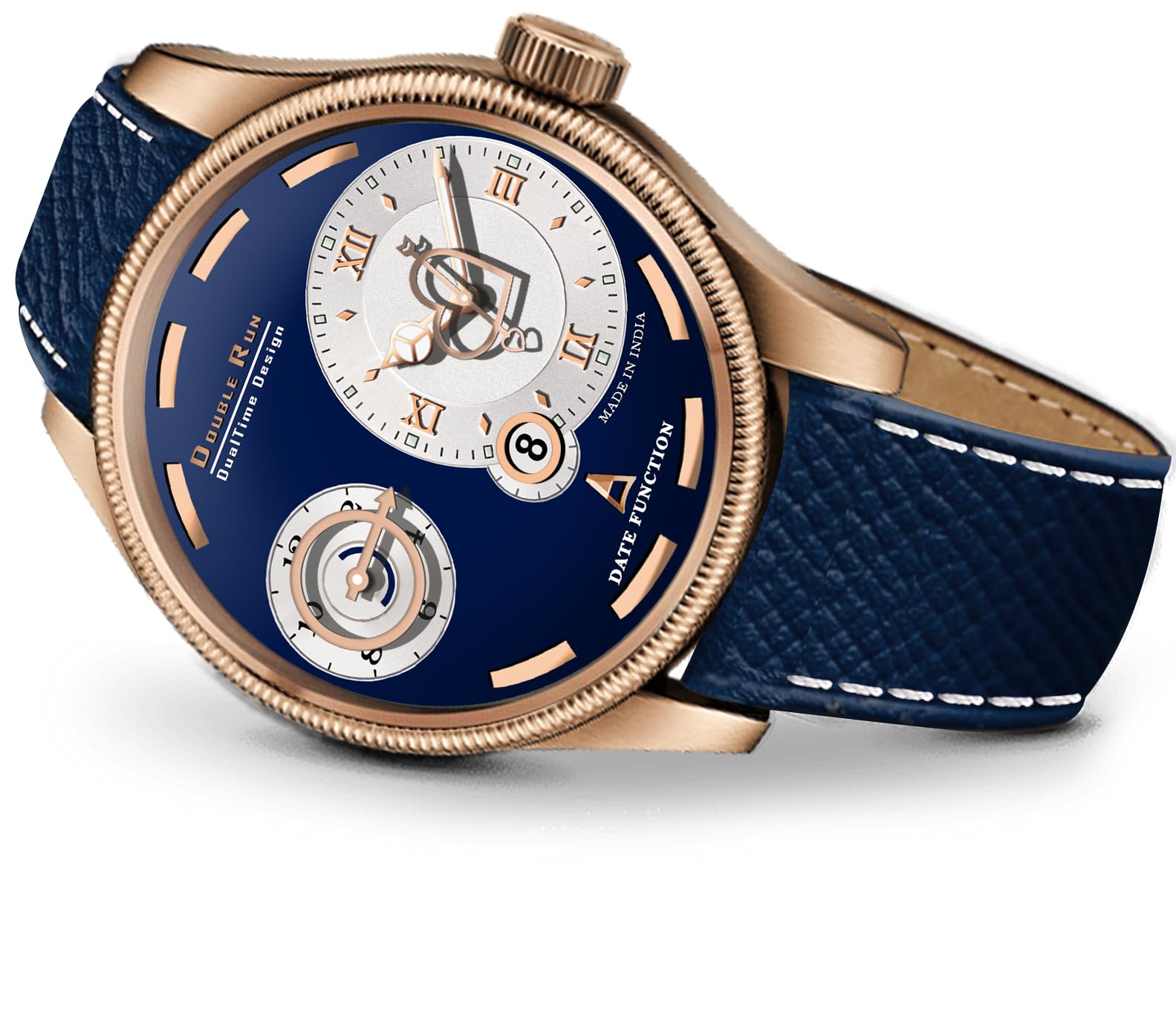DOUBLERUN Chronograph and Date Display Analog Men Watch C_15000 (Blue) (B0D14XGQ23) Amazon Price History, Amazon Price Tracker