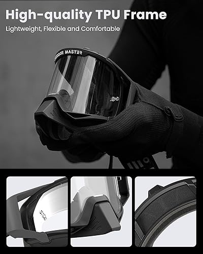 Miniatura 5 de OutdoorMaster Mustang - Gafas de motocross OTG, gafas de motocross, gafas de ATV para hombres, mujeres, adultos, jóvenes