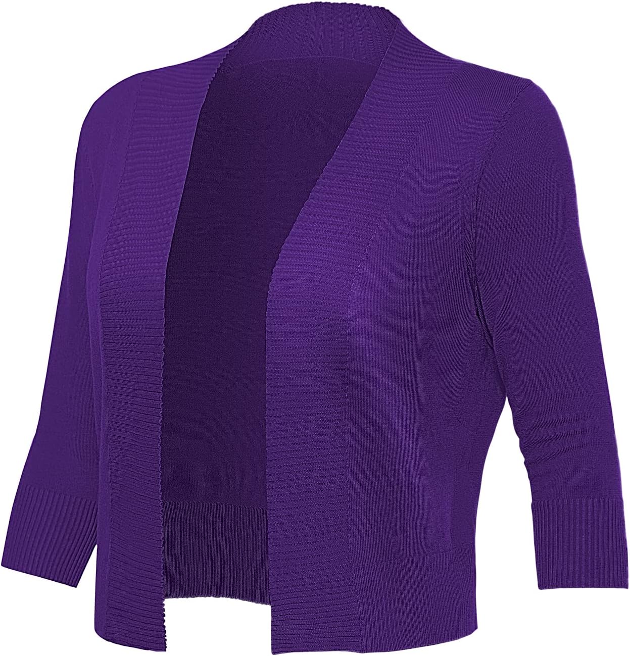 Women's 3/4 Sleeve Cropped Cardigan Sweaters Open Front Bolero Short Shrugs S-XL - Image 5