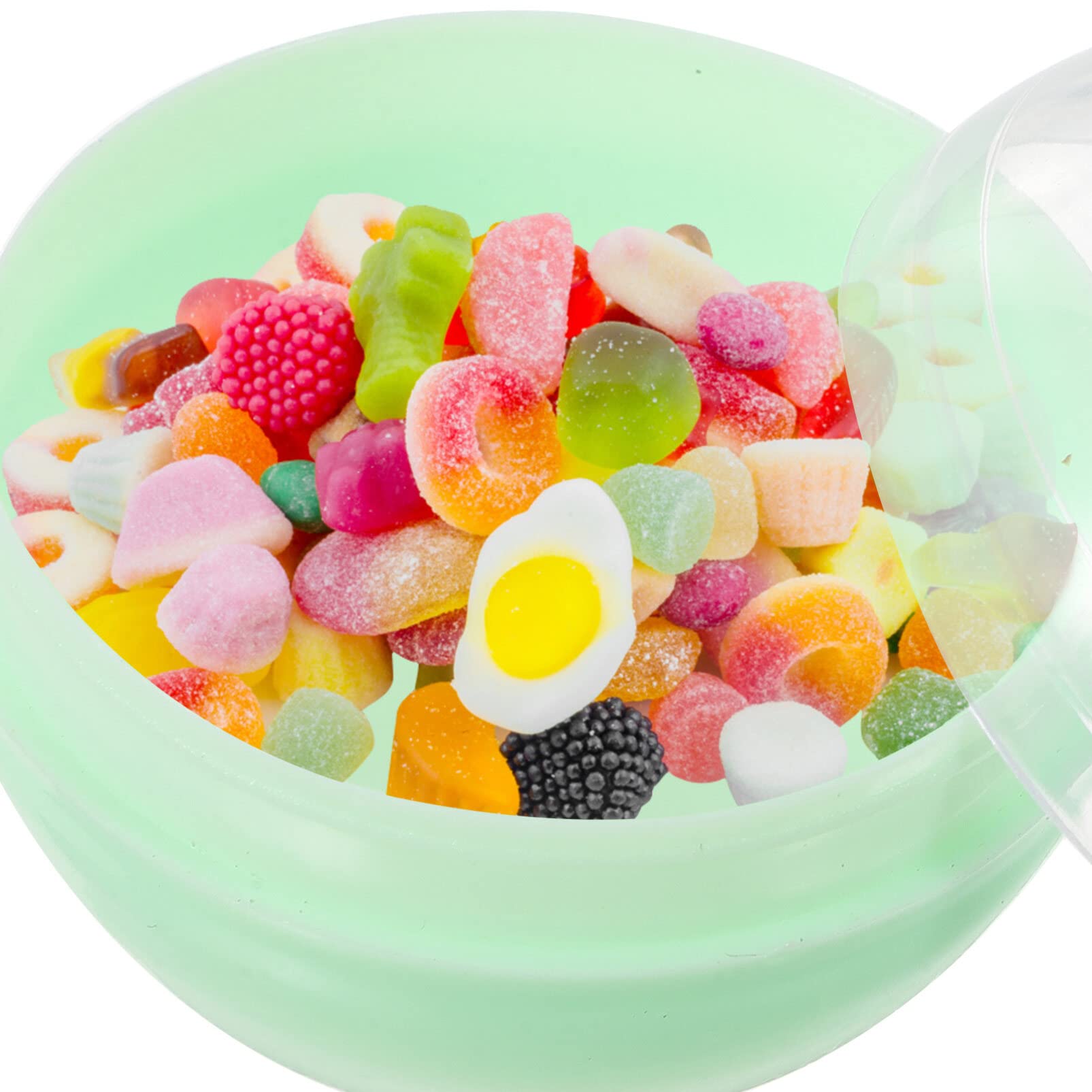 SEWACC 50Pcs 2In Round Transparent Macaron Colour Plastic Gumball Containers for Diy Crafts Party Favors and Vending Balls - Image 3