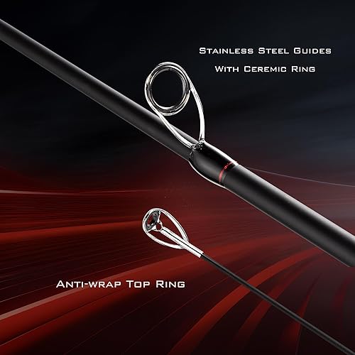 Miniatura 5 de EOW XPEDITE LITE Cañas de Pescar Telescópicas Portátiles y Combo, Cañas de Pesca de Spinning y Casting, Blanks de Caña de Carbono 24T, Punta de