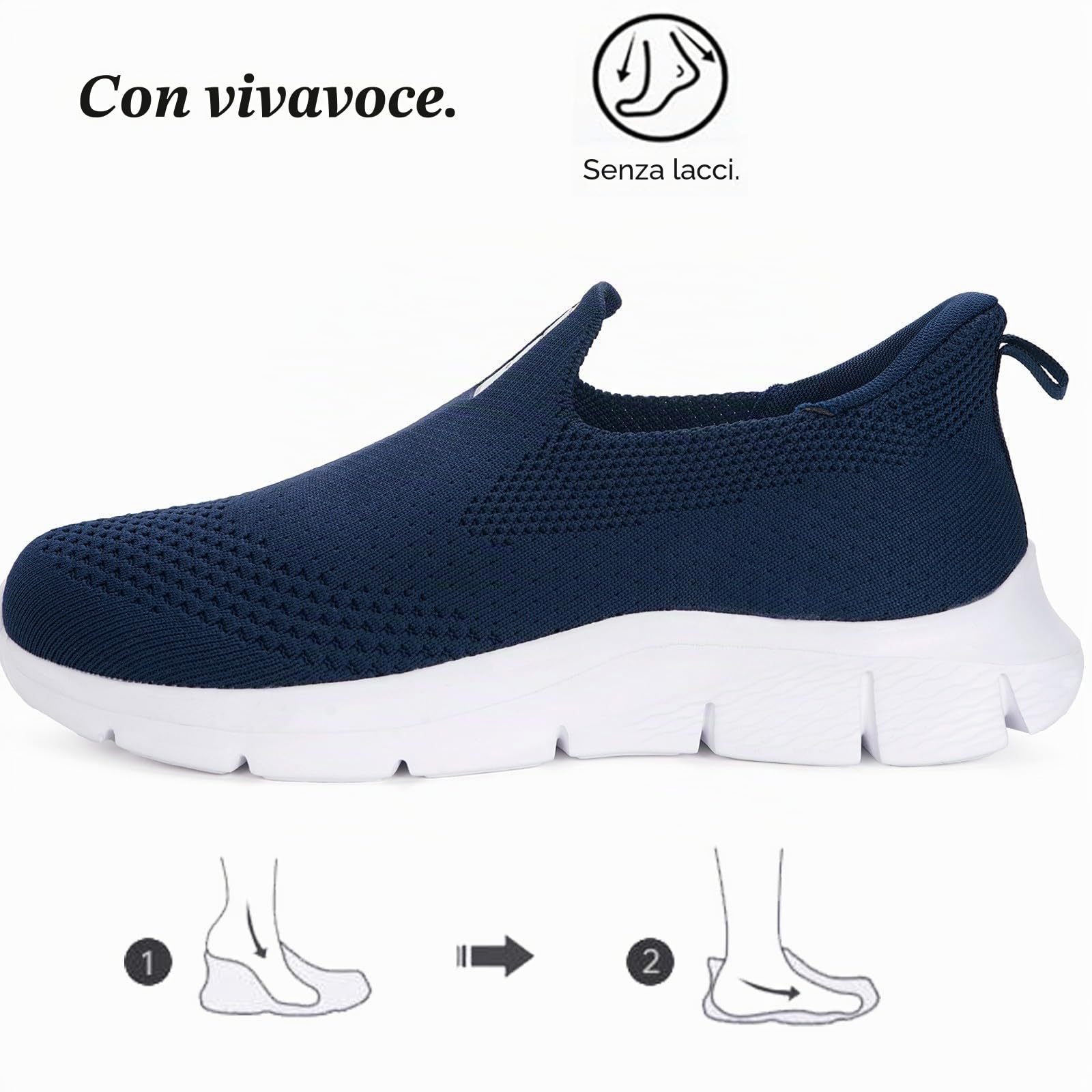 Gaatpot Knit Sneaker Donna Uomo Slips in Scarpe da Sportive | Scarpe da Camminata da Ginnastica Corsa Passeggio, Senza Lacci, Casual e Comode