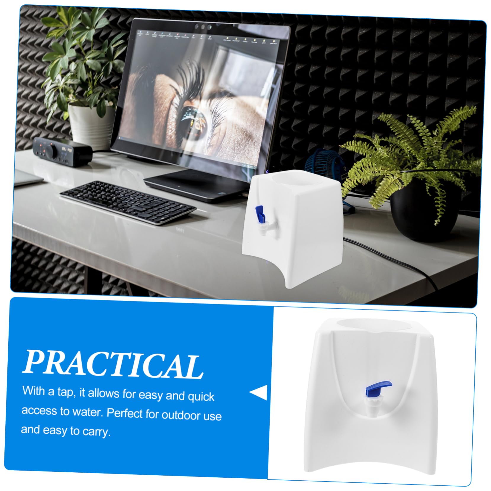 Plástico Mini Dispensador de Agua Grifo de Escritorio Blanco