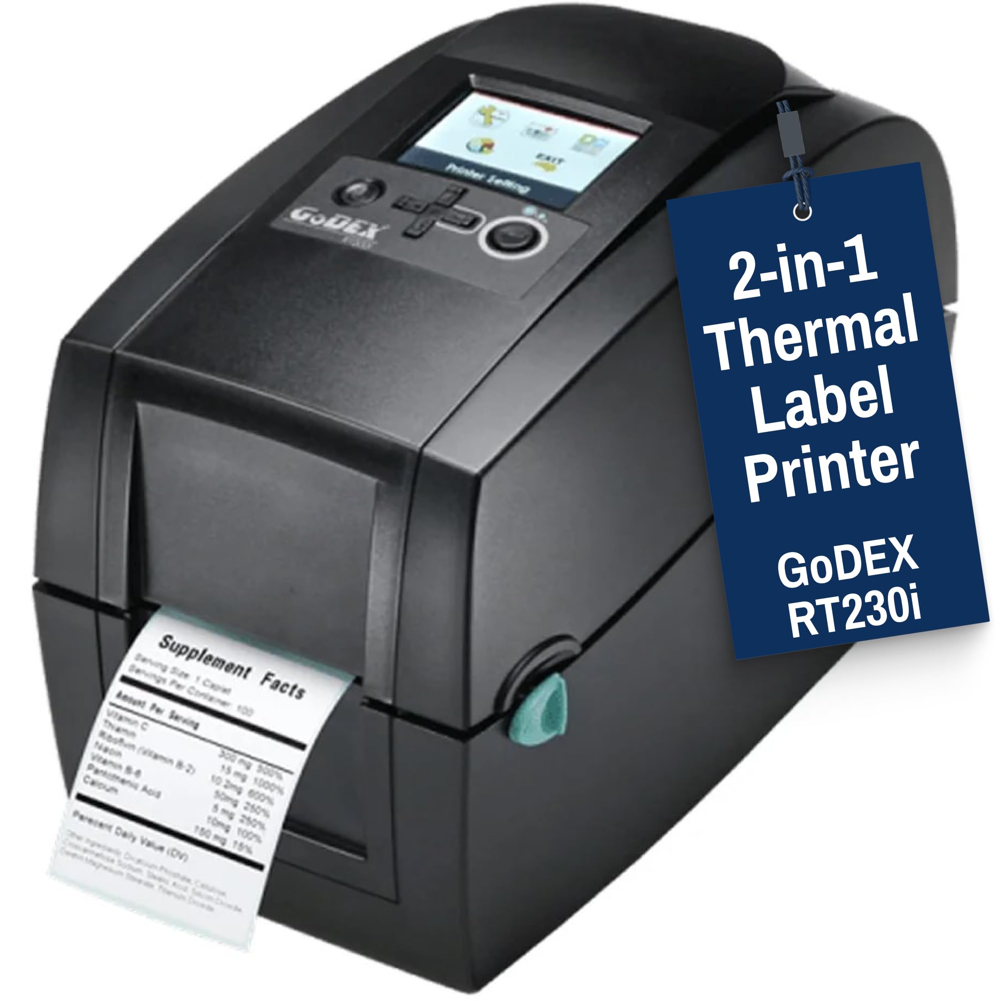 McAuley Labels GoDEX RT230i 300 DPI Thermal Label Printer, 2 Inch