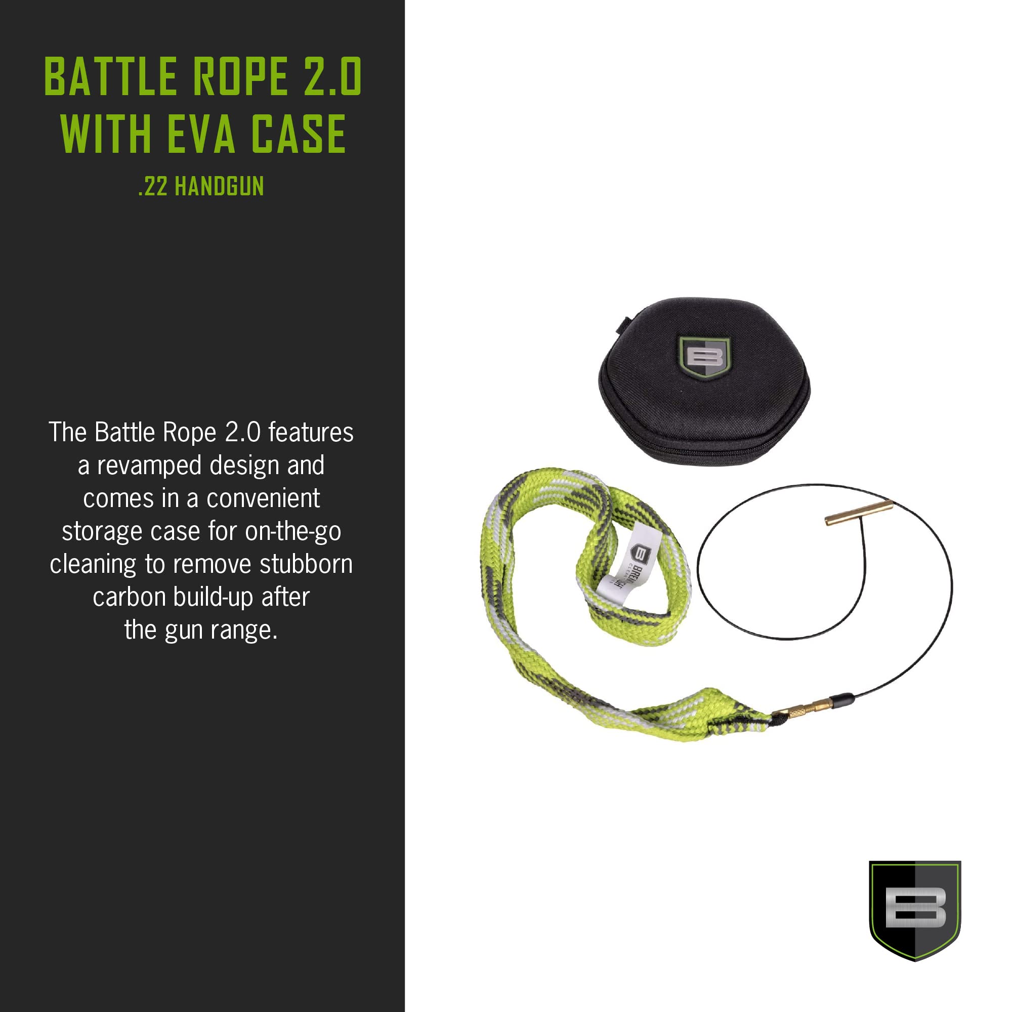 Breakthrough Clean Technologies Handgun Battle Rope 2.0 w/EVA Case, .22 Caliber, Multi-Color