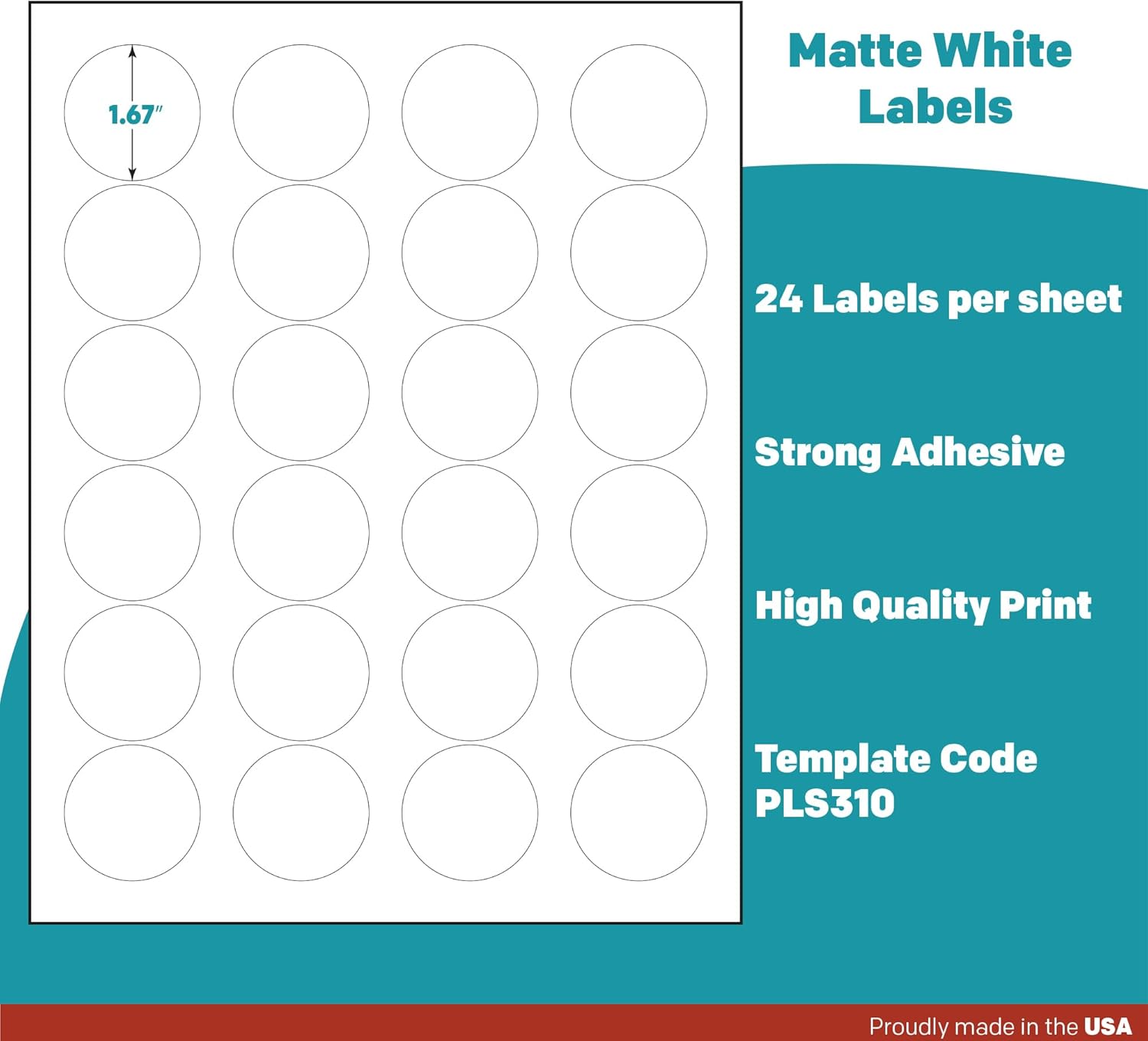 Premium Label Supply White Sticker Round Labels – 1-2/3" Circle – Laser/Inkjet Compatible – (24 per Sheet), 25 Sheets – 600 Total Adhesive Labels - Image 4