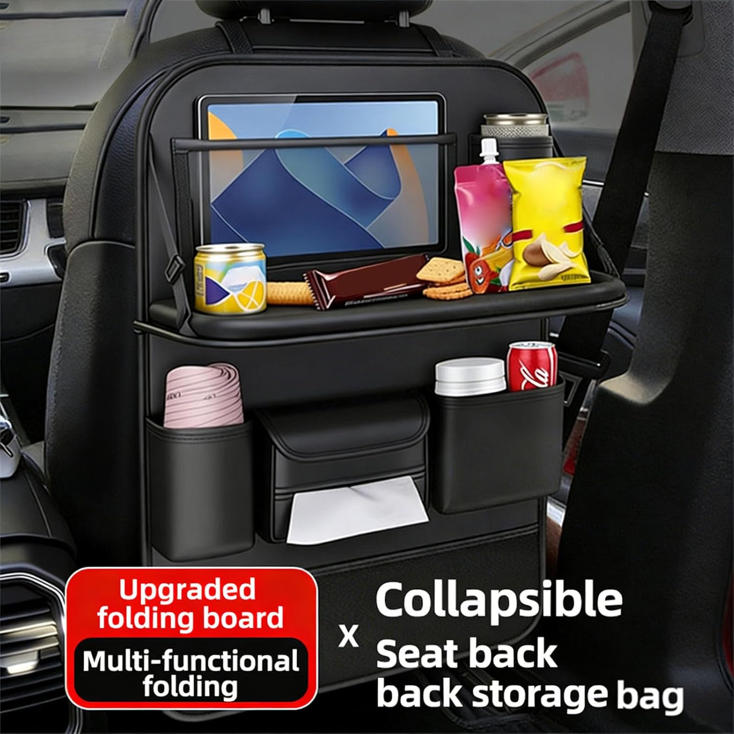 Multifunctional Backseat Storage Pocket Back Organizers Multiple Compartment Storage Bag Automotive Back Pockets Leather Car Planner