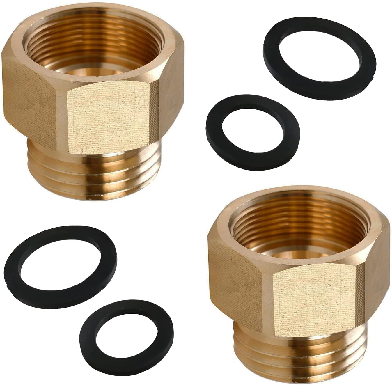 2 PCS Hose Bib Adapter for 11/16" Fine Thread & Female