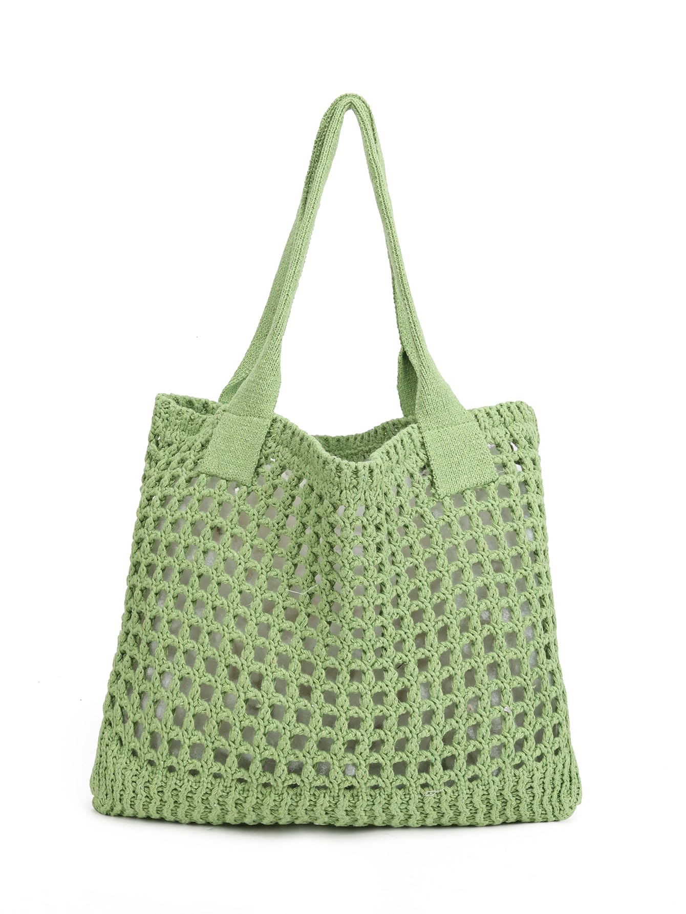 ENBEI Women's Beach Tote Bag, Crochet Knit Hollow Design, Stylish Tote for Beach,Travel and Everyday Use Aesthetic Handbag