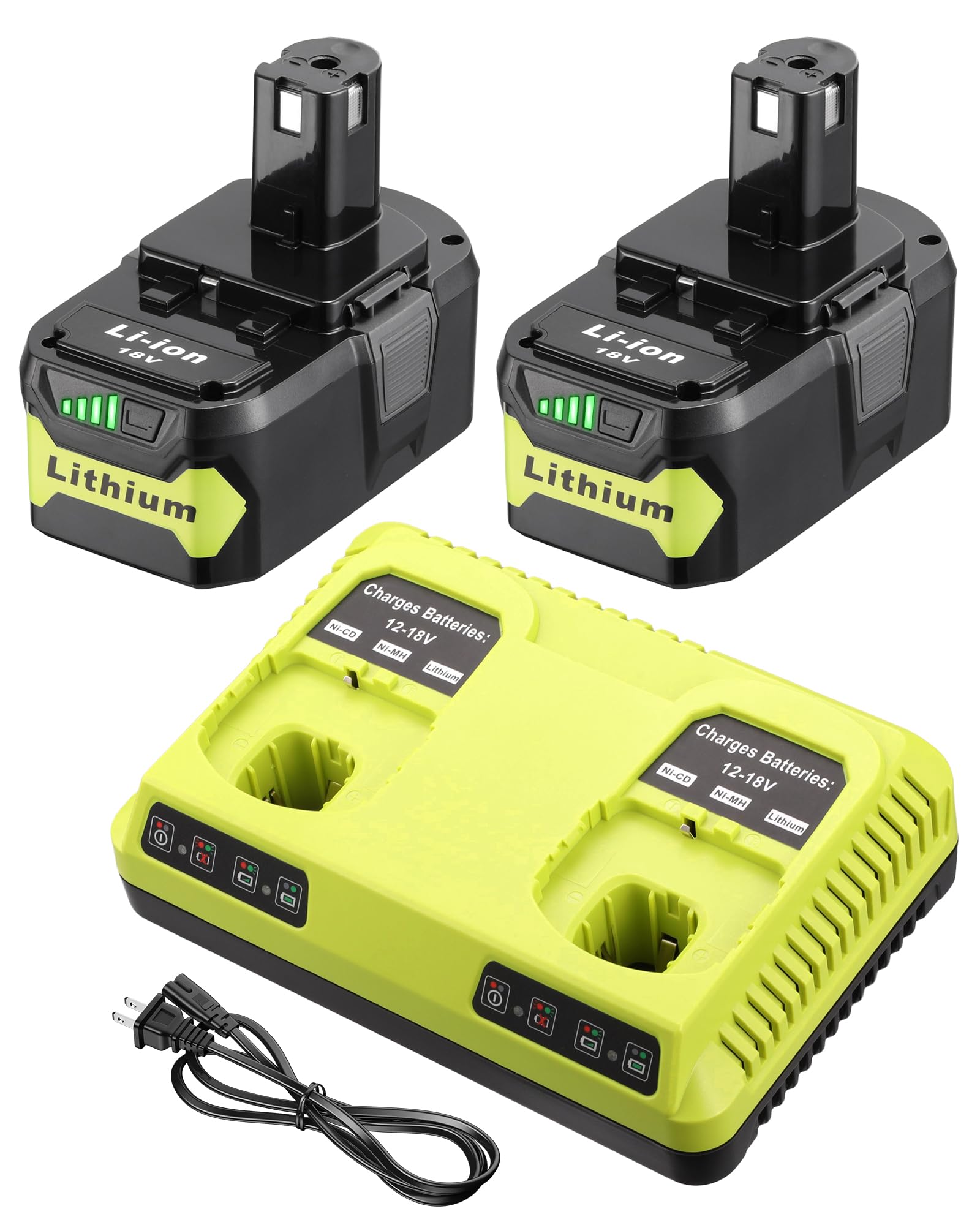 Lithium Replacement Battery for Ryobi Cordless Power  Tools, Compatible with Ryobi 18 Volt ONE+ P102 P103 P104 P105 P107 P108 P109