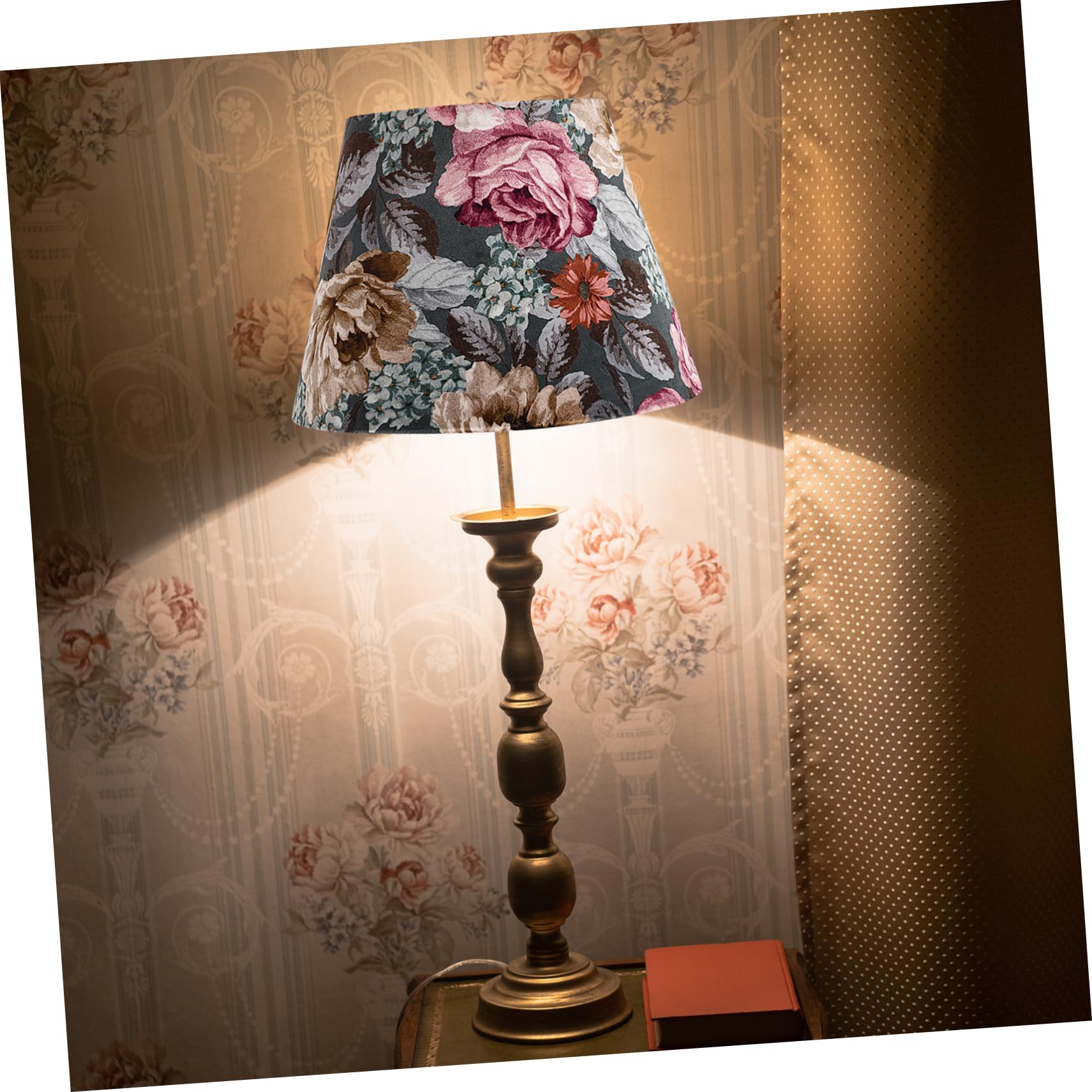 Homoyoyo Pantalla de Tela para Lámpara de Mesa, Tulipas para Lamparas Flores, Cubierta de Luz Decorativa, Estilo Artístico y Luz Cálida para Dormitorio