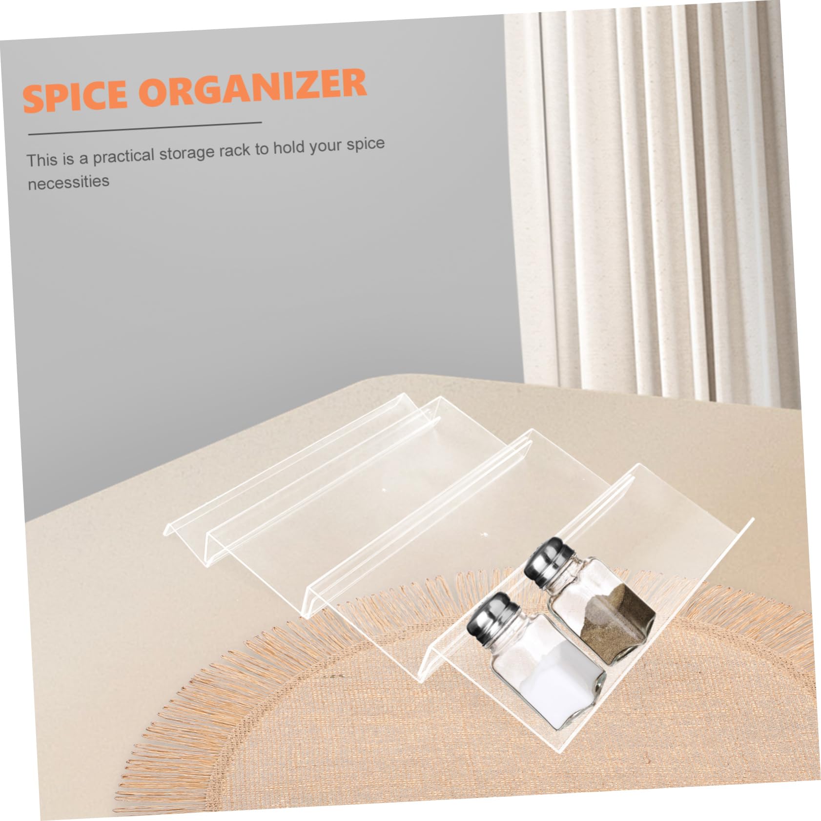 Étagère à Épices Transparente en Acrylique, 1 Set, Design Incliné