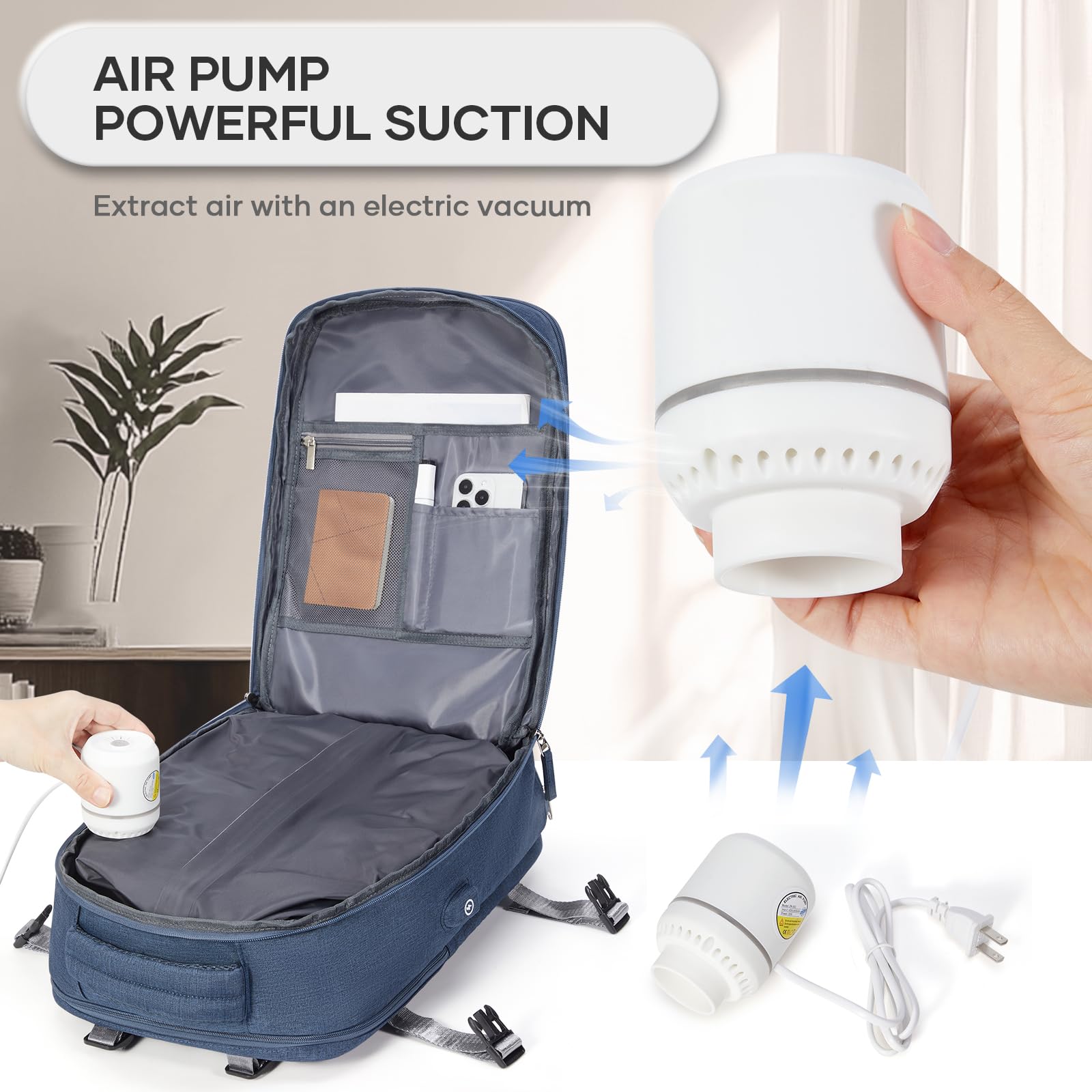 BJLFS Borse da Cabina per Ryanair 40x30x20 Zaino sottovuoto da viaggio 40x20x25 Bagaglio a Mano con compressione sottovuoto,Zaino Easyjet 45x36x20,Zaini Casual per laptop da 14 pollici per scuola