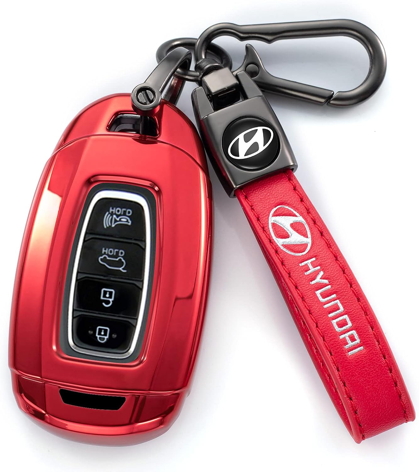 Tsisun Smart Key Fob Cover Case Compatible with 2019 2020 2021 Hyundai Santa Fe Palisade Kona Elantra GT Veloster 3 4 5 Buttons