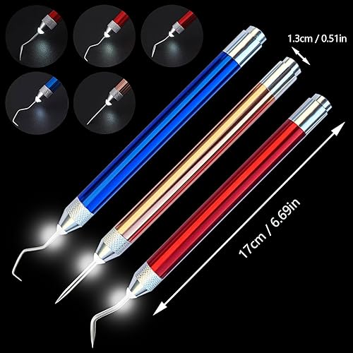 Miniatura 2 de SVICCOOKQ Herramientas de deshierbe LED, 3 piezas para vinilo. Accesorios y suministros para quitar papel de vinilo diminuto y proyectos de