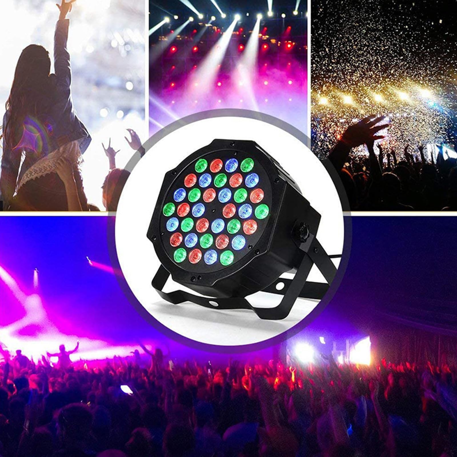 4PCS LED Par Strahler, RGB Partylicht, Bühnenlicht mit Fernbedienung, Discolicht Scheinwerfer Beleuchtung Moving Head für Stage DJ Party Show Bar Halloween Weihnachten 36W