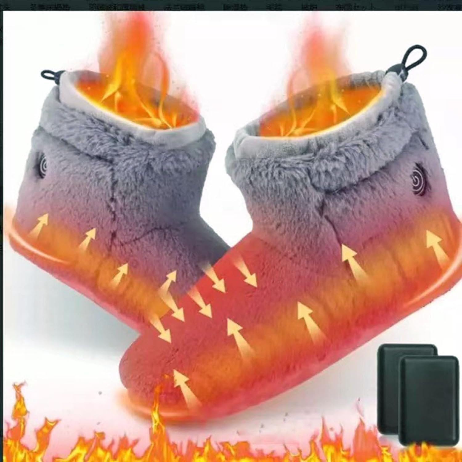 Heated Boots with 5 Level Heating Temperature for Home Office, Nonslip Thick Heated Slippers Electric Slippers Warmth Ankles Electric Foot Warmer, Winter Ankle Booties for Indoor