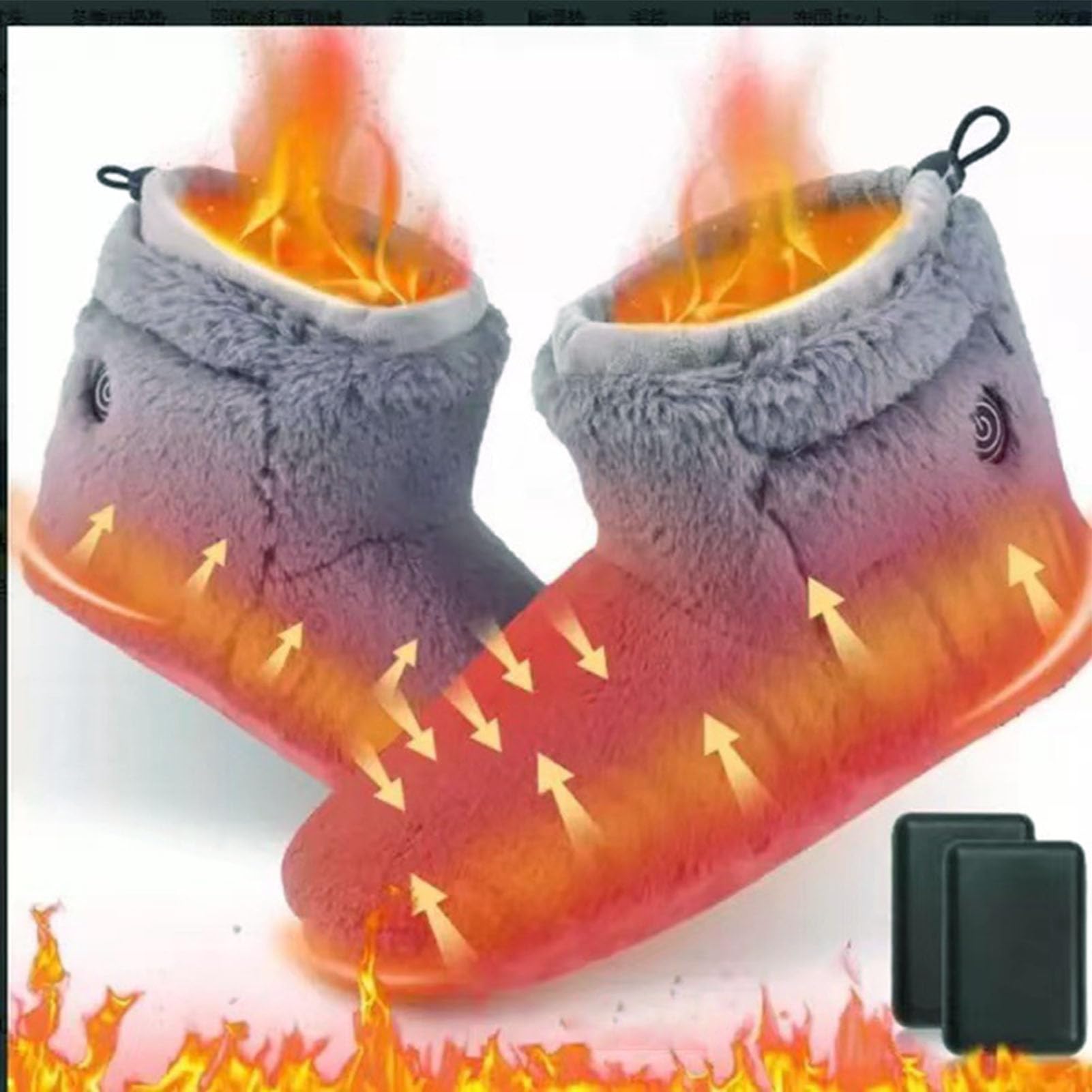 Erhitzte Stiefel, Nicht Schlauheizte Slipper mit 5Temperatureinstellungen, Elektrische Heizpantoffeln, Warm und Gemütlich, Baumwollfutter, 4,72X7,09X 12,2 Zoll,die Füße Warm Halten