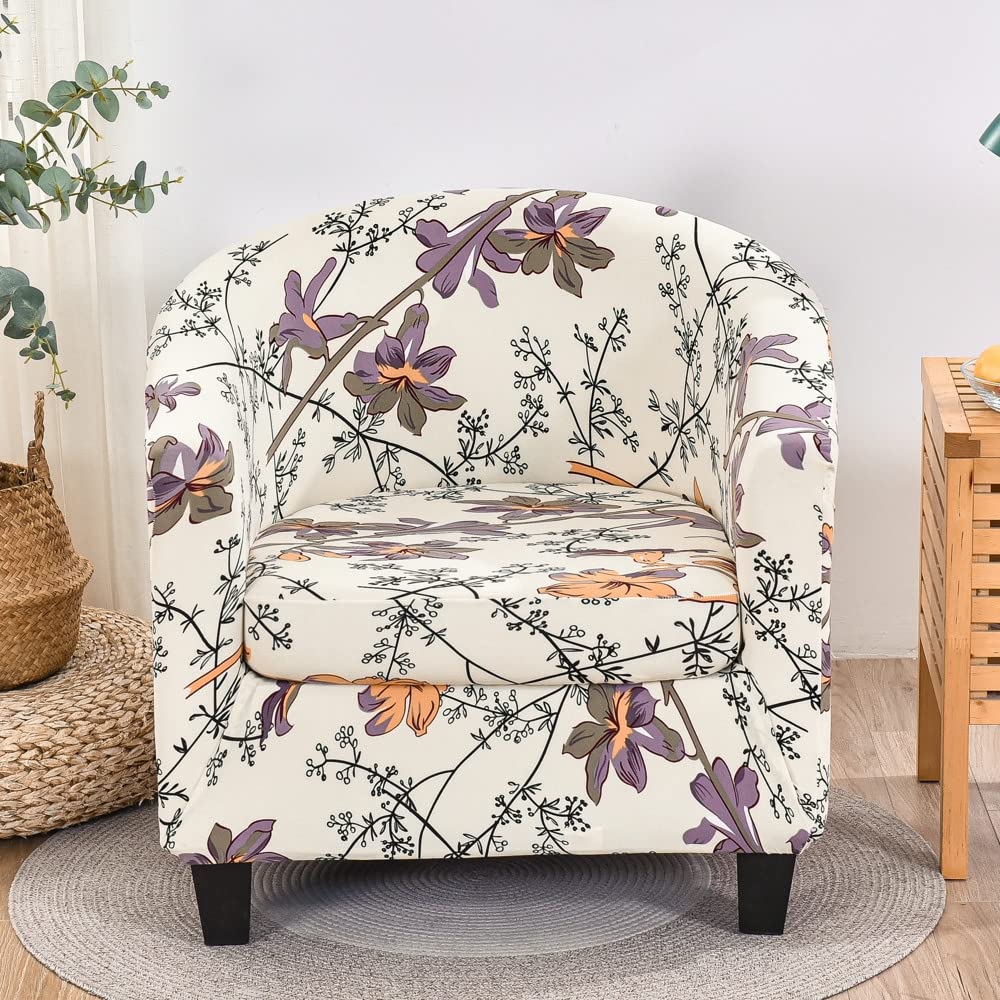 FANSU Copripoltrona Chesterfield Elasticizzato 1 Posto, Elegante Moda Tinta Unita Copridivano Club, Fodere Coprisedia da Cocktail Tub Chair per Bar Camera da Letto Reception (Beige