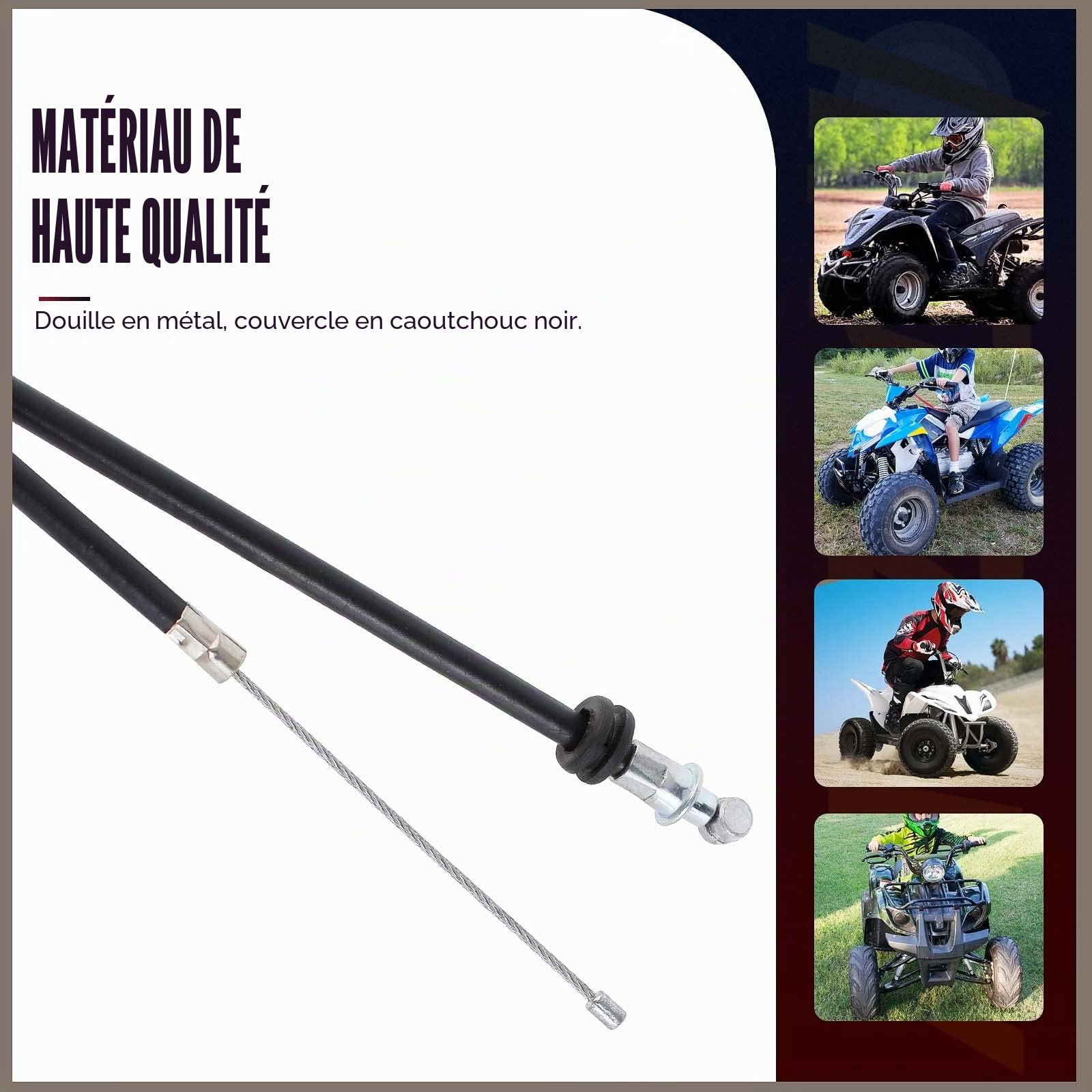Câble d'Accélérateur de 78,7 cm pour 49, 50, 70, 90, 110, 125 cc ATV Quad 4 Roues Mini Pit Dirt Bike pour Enfants - Compatible avec TaoTao, Kazuma, Buyang, Coolsport, Roketa, Sunl, Baja, Kymco