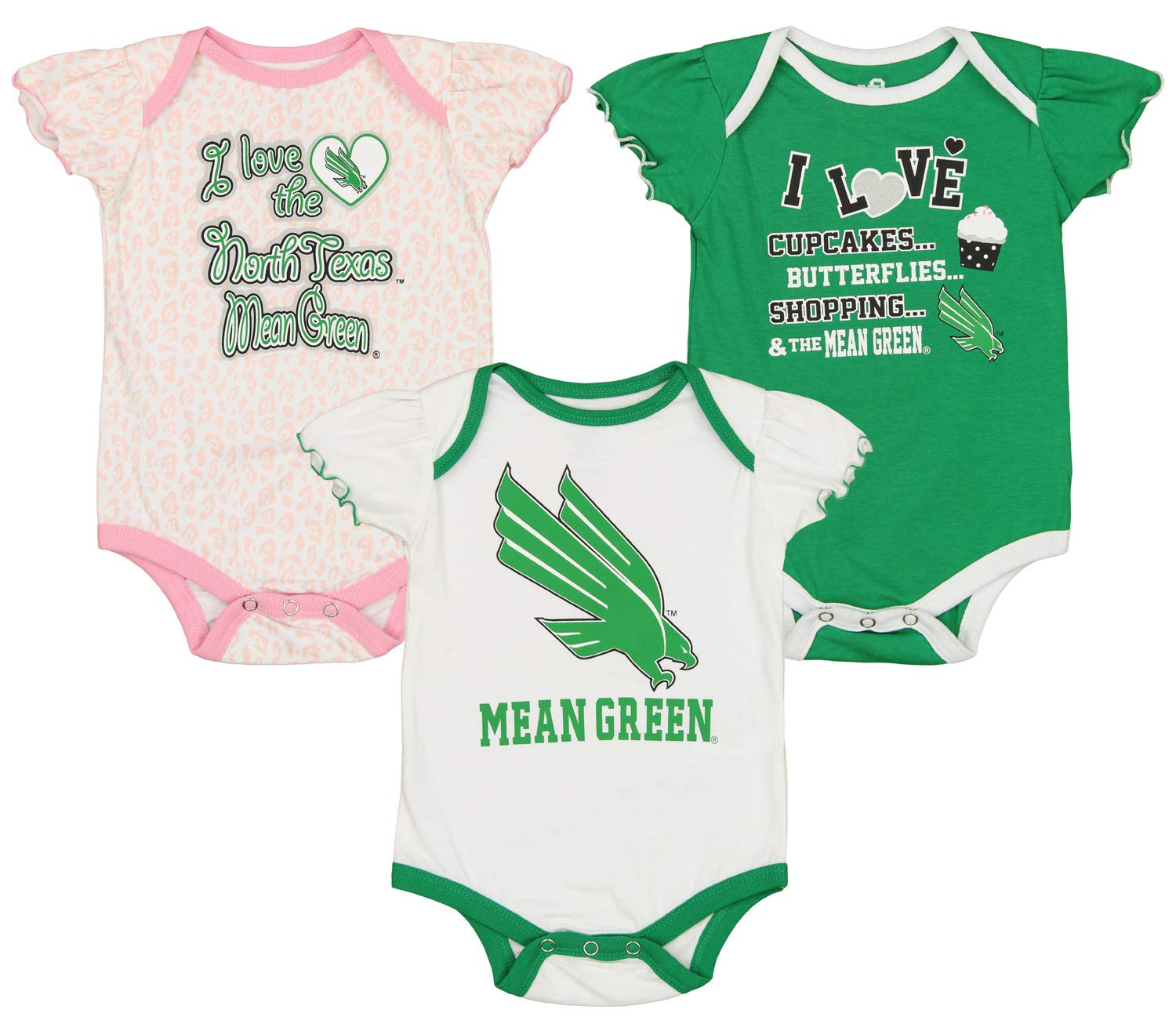 NCAA Newborn (0M-9M) Infant (12M-24M) Girls Three Piece Creeper Set