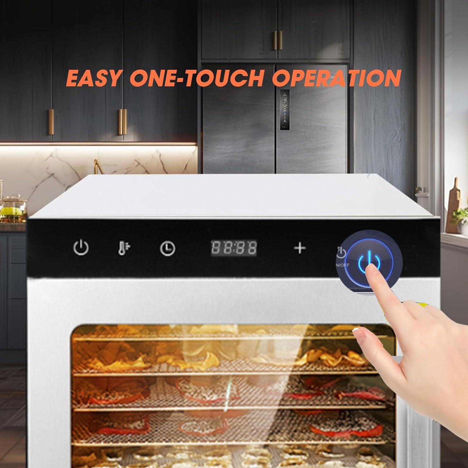 Essiccatore per Alimenti, essiccatore a 10 vassoi in Acciaio Inossidabile per Alimenti e Carne secca, Erbe, Frutta, Macchina essiccata con Timer Digitale e Controllo della Temperatura