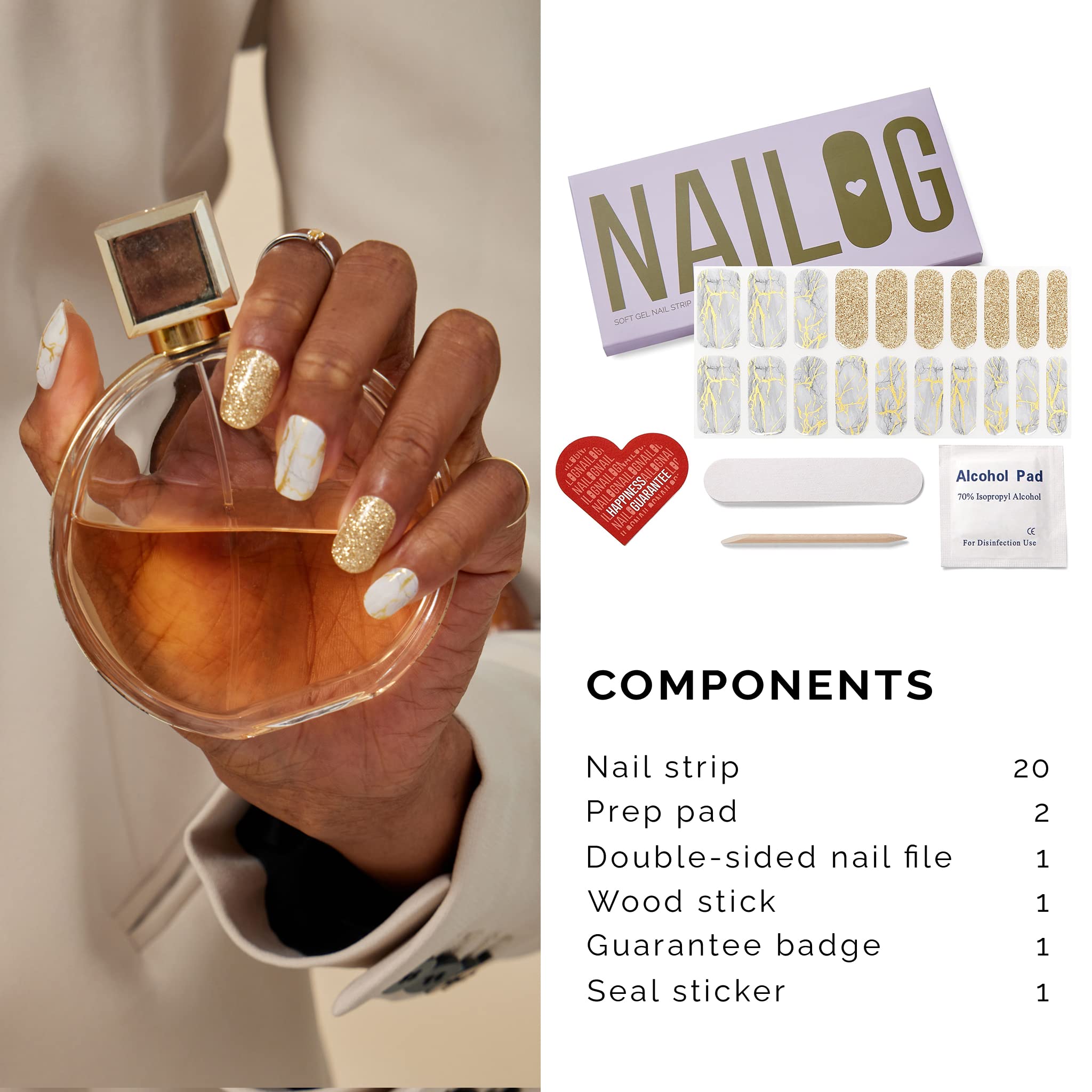 Amazon.co.jp: NAILOG 半硬化ジェルネイルシール (20 枚),長持ち