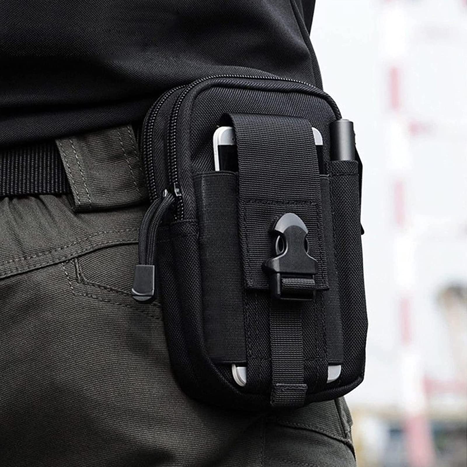 flintronic 1 szt. / 2 szt. Taktyczna torba na talię, torba na pasek taktyczny wojskowy kompaktowy 1000D nylon do małych narzędzi wielofunkcyjny telefon komórkowy na zewnątrz sport piesze wycieczki i