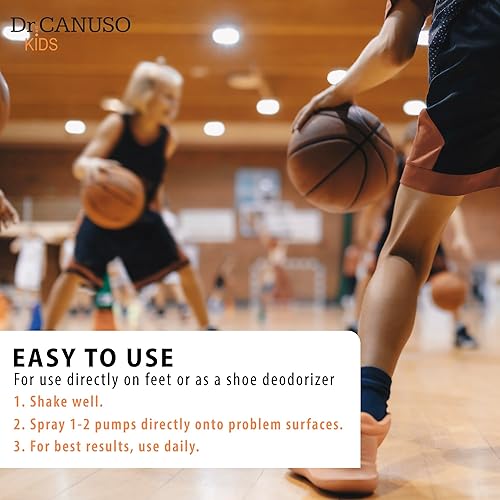 Miniatura 5 de Spray para pies para niños de Dr. Canuso  Ambientador de zapatos natural para niños y adultos  Sin residuos pegajosos  Combate los pies apestosos y